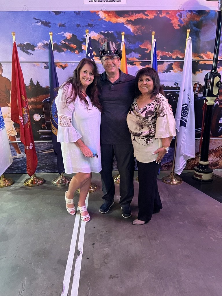Vicki, Marie, and Jeff at the CH 15/Sanderson Ford Veterans Award ceremony. The $1000 award went towards this project.