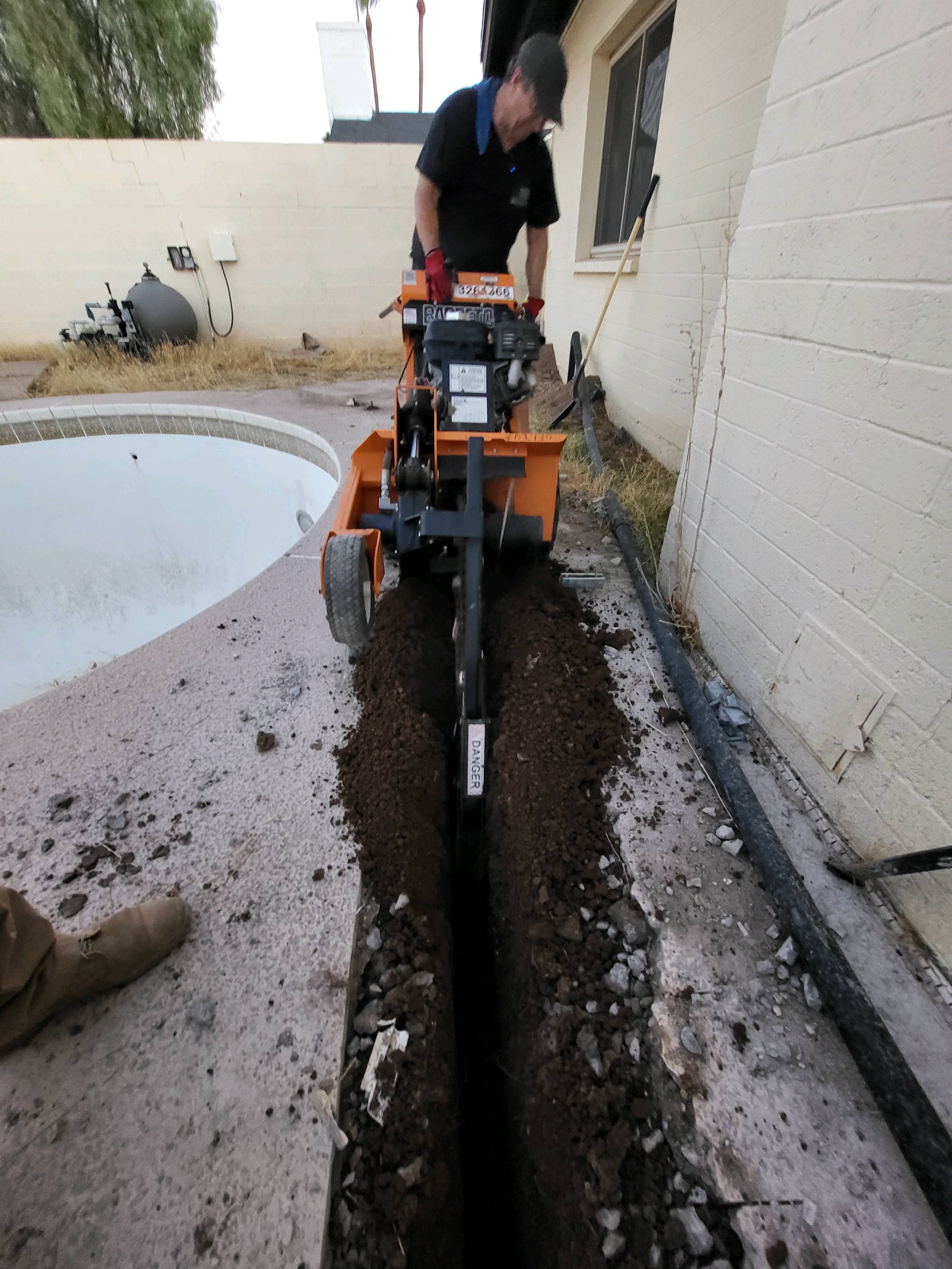 Almost done loosening the soil