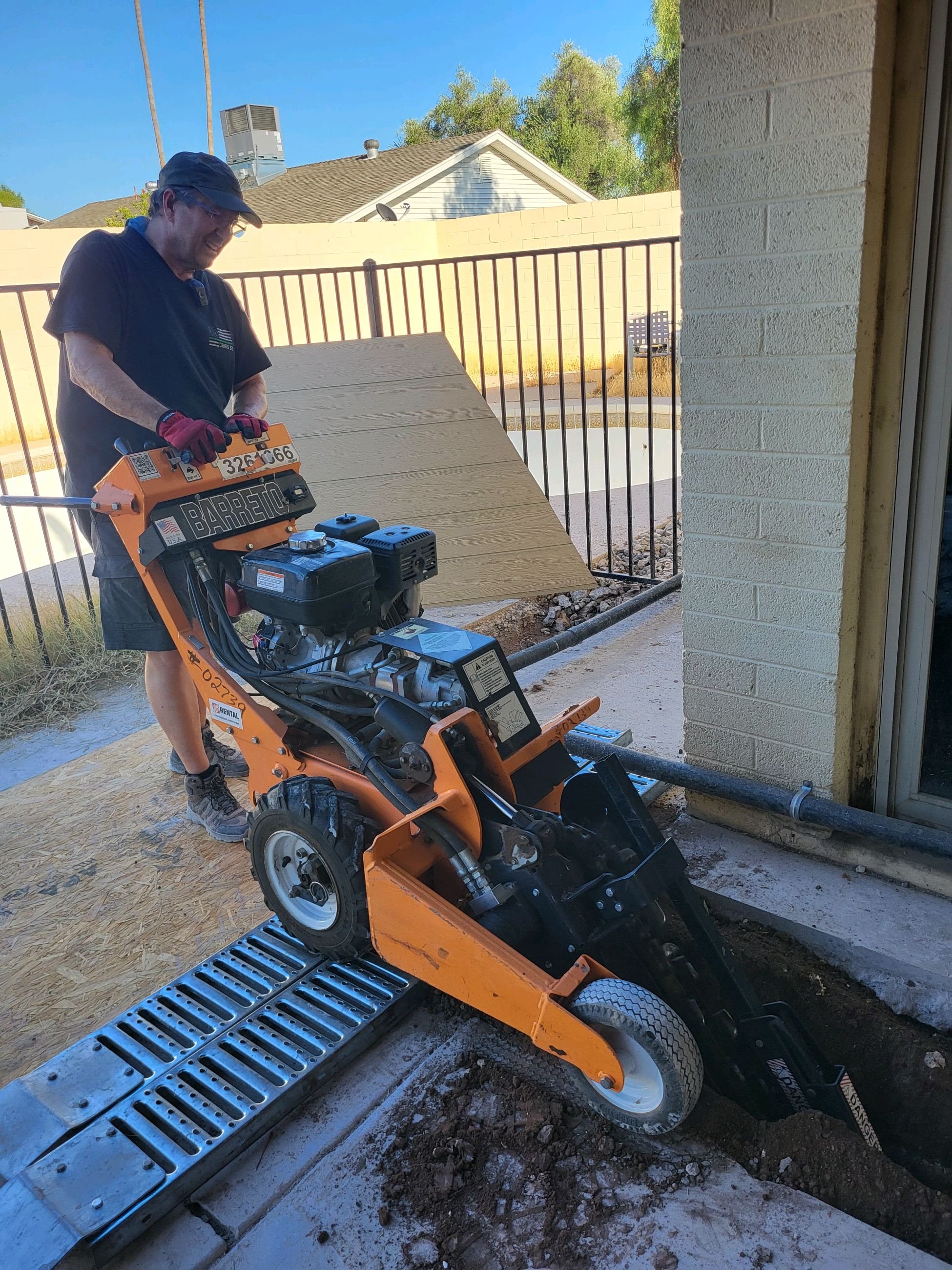 Jeff Turney's turn to use the ditchdigger