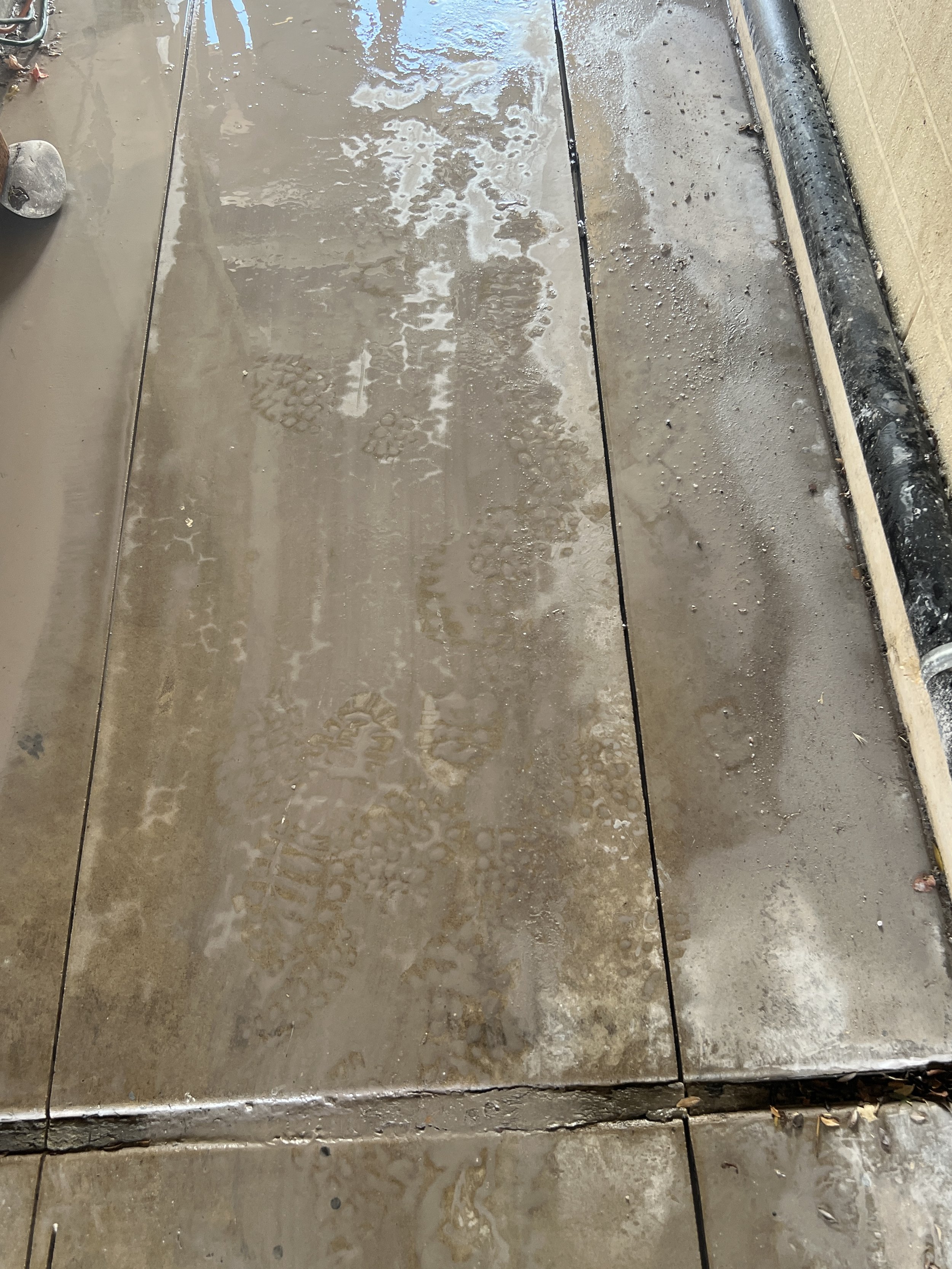 First cut into the cement