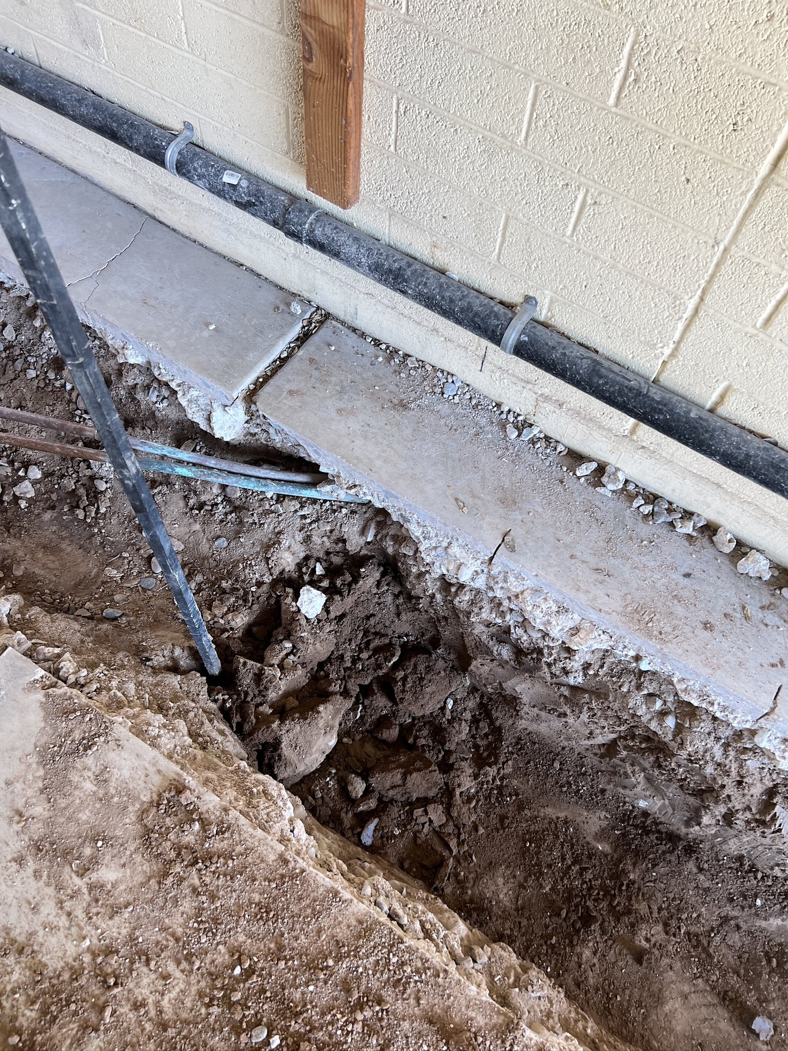 Waterlines leading to the laundry room