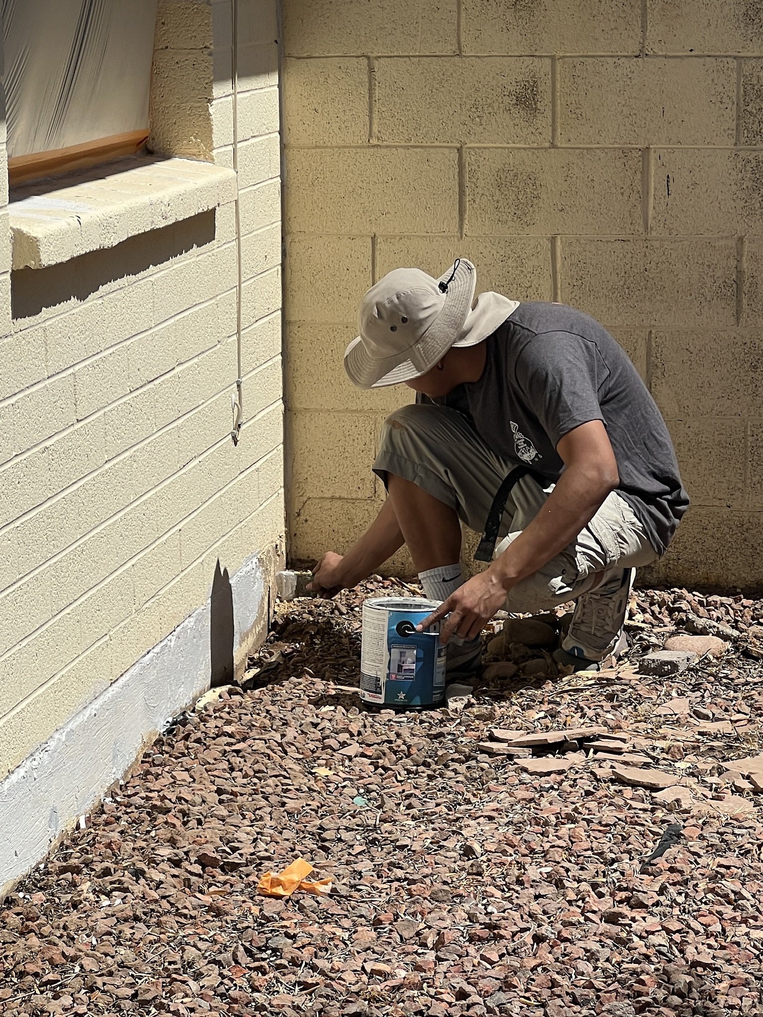 Completing the paint trim work