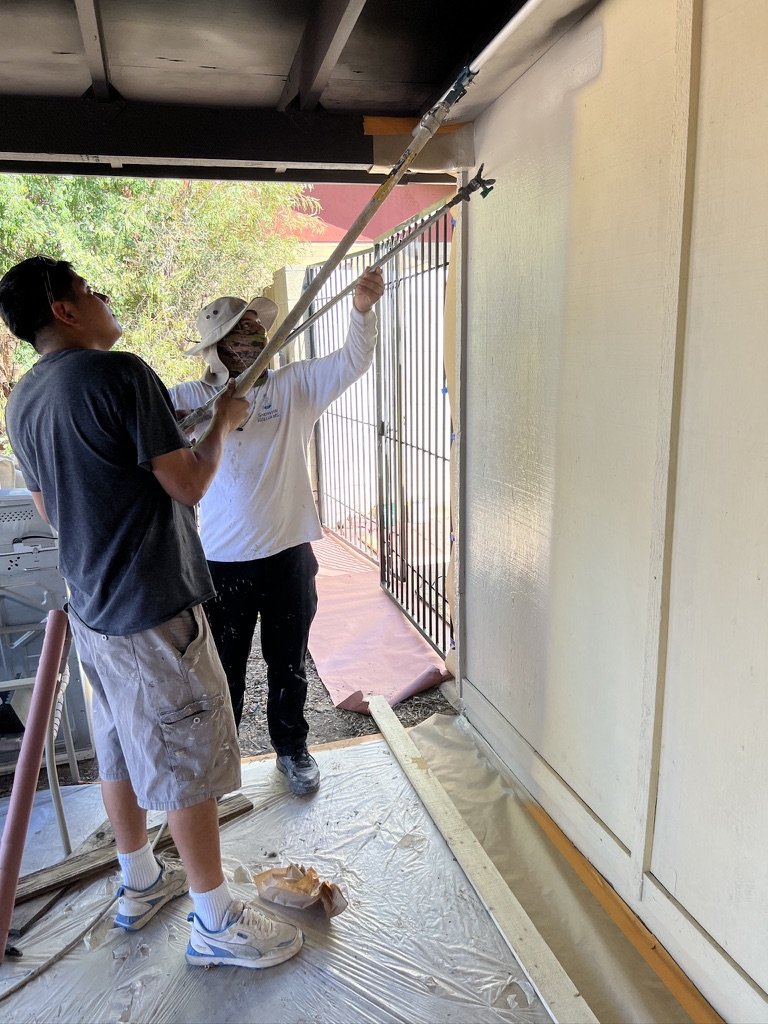 New paint in the carport area