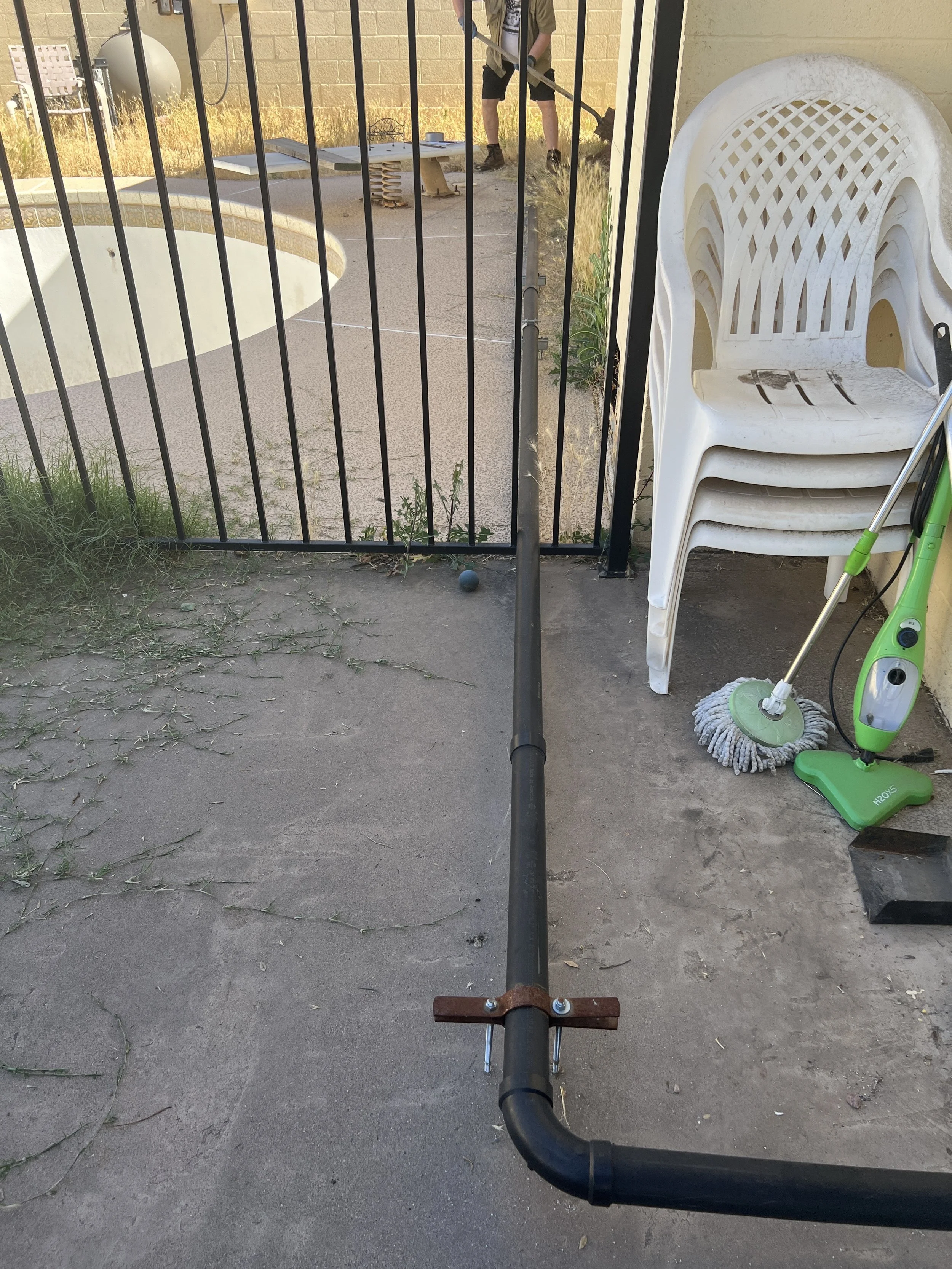 Temporary drain installed above the ground