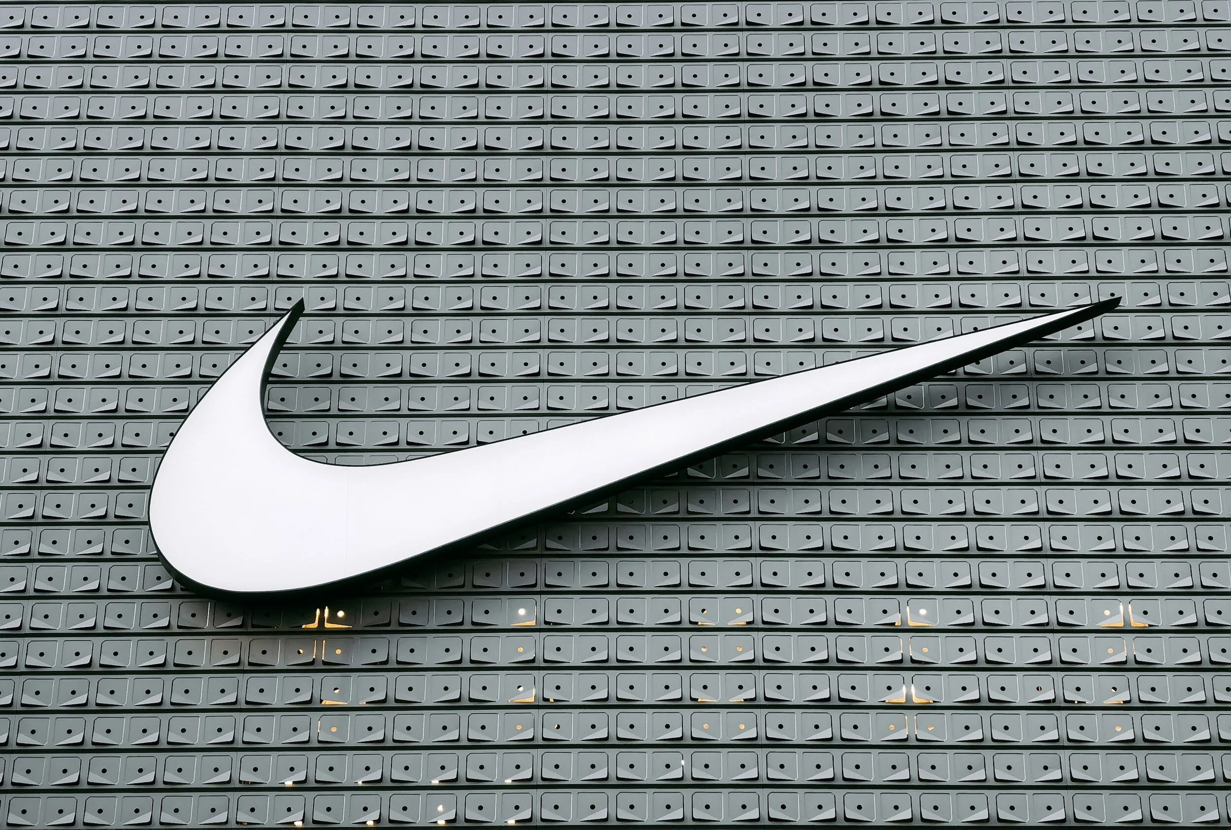 Nike logo on a building