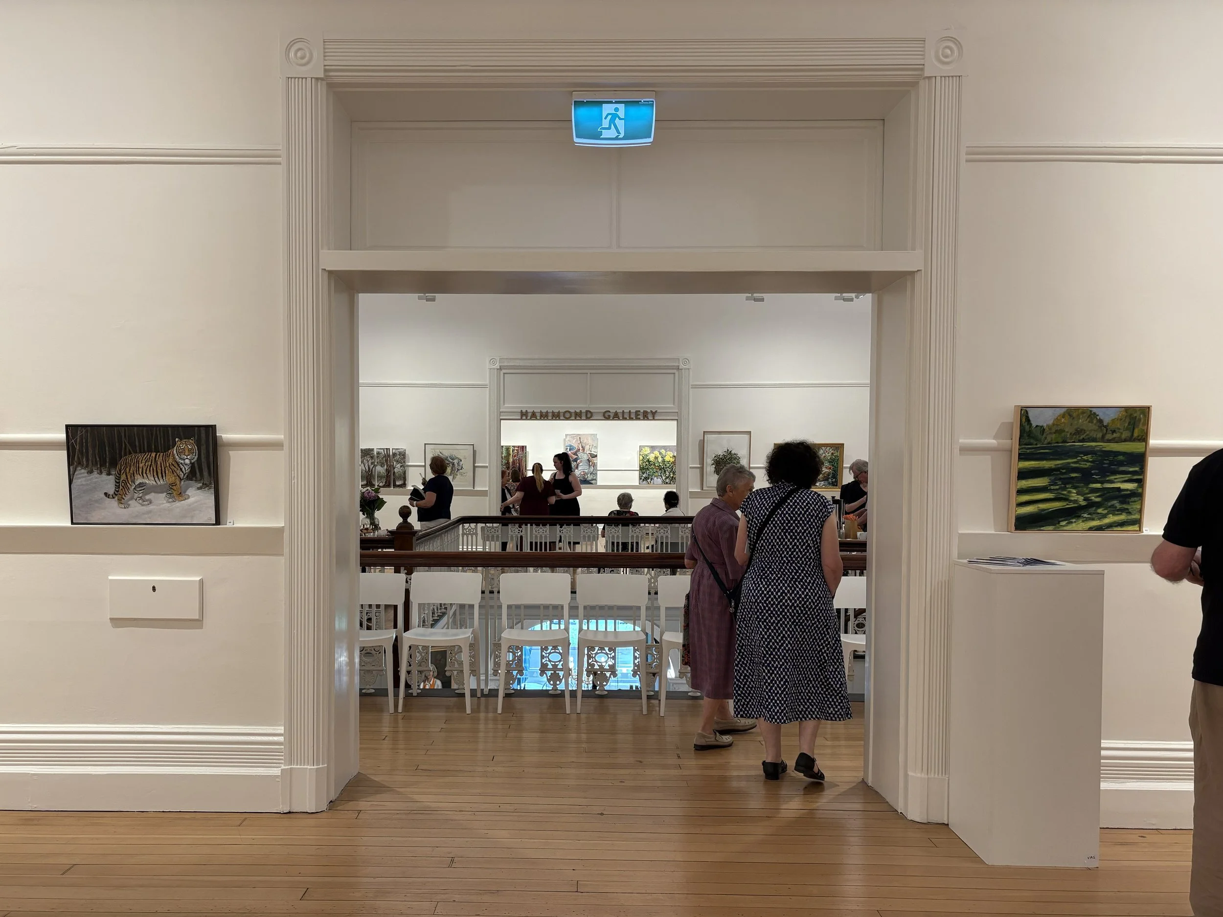 A view across the stair atrium at the Victorian Artist Society Gallery
