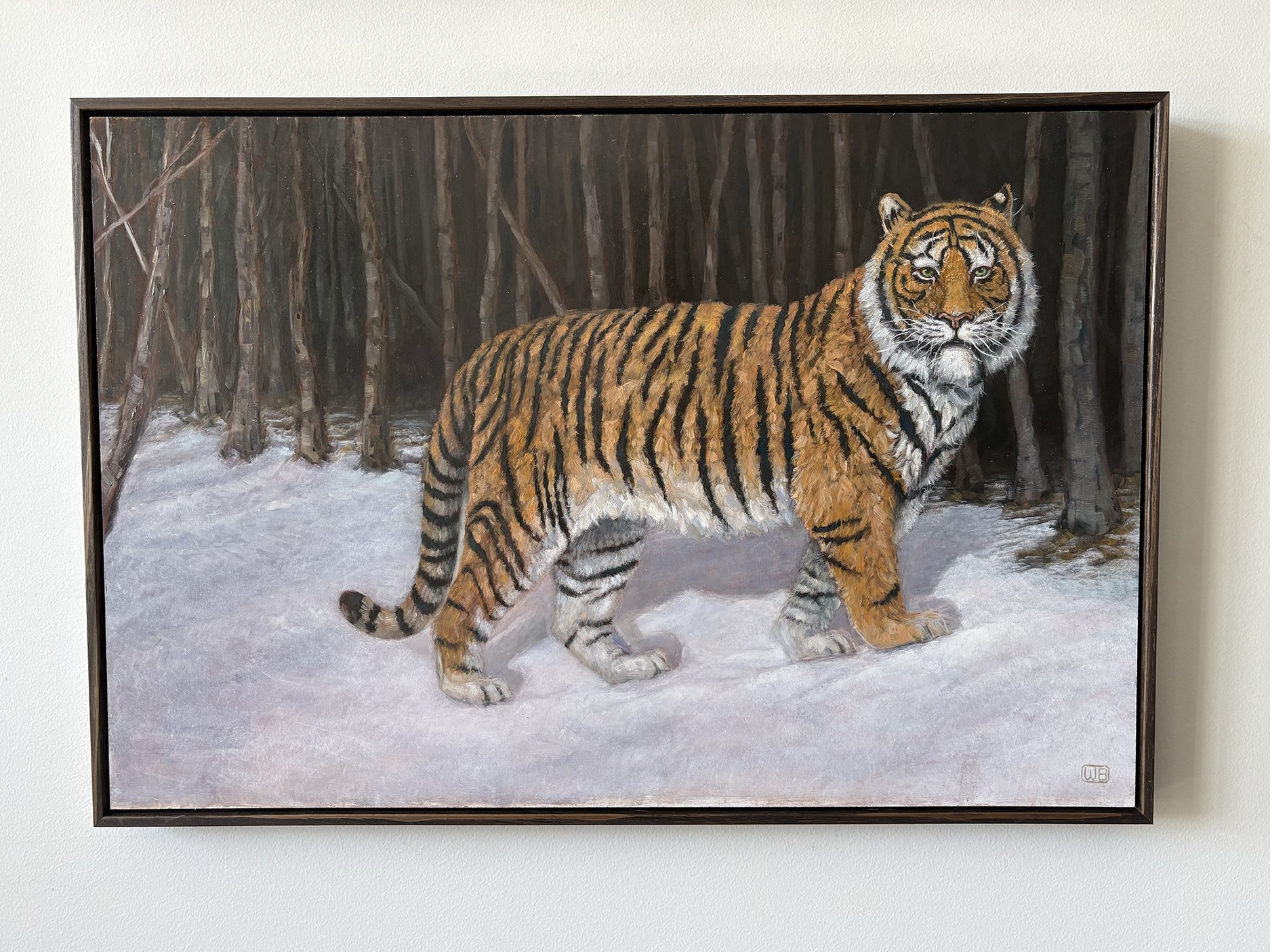 Wildlife oil painting of a tiger