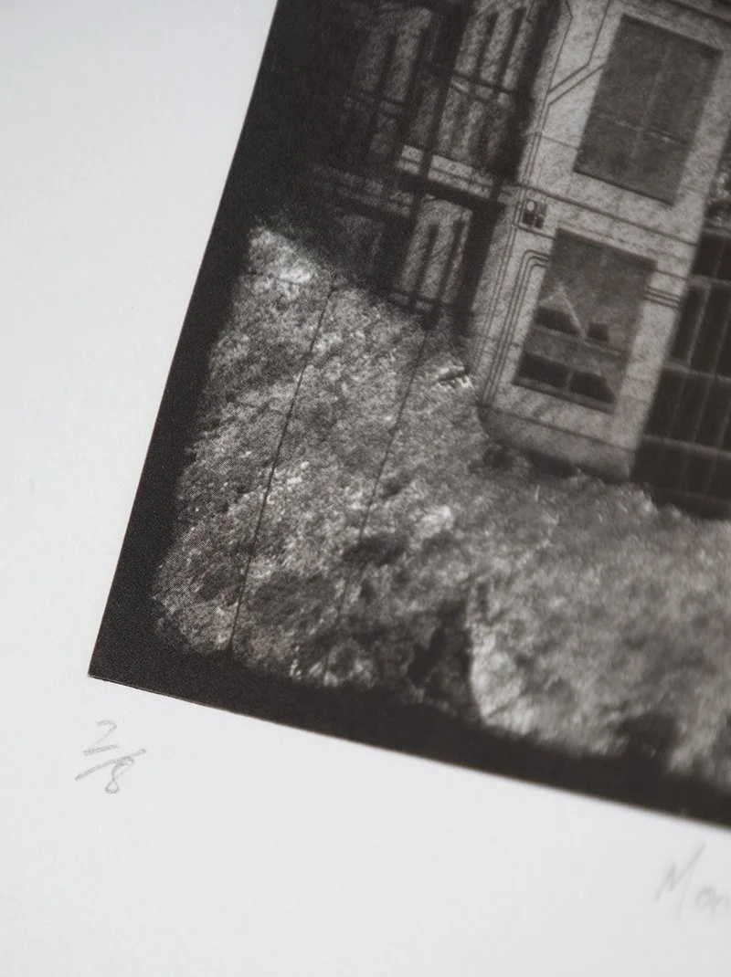 Etching entitled Moorlock Mansions Printmaking Etching Edition Printmaker Art