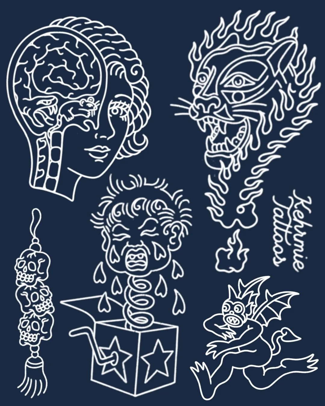 ✨ NEW FLASH! ✨
Loved making these and hope you love them too!

I&rsquo;ve got lots of guest spots coming up&mdash;come get tattooed!

📍 Good Tattoo &mdash; July 6 &amp; 24
📍 Warhorse Tattoo &mdash; July 11&ndash;13 &amp; 25&ndash;27
📍 Stay Humble 