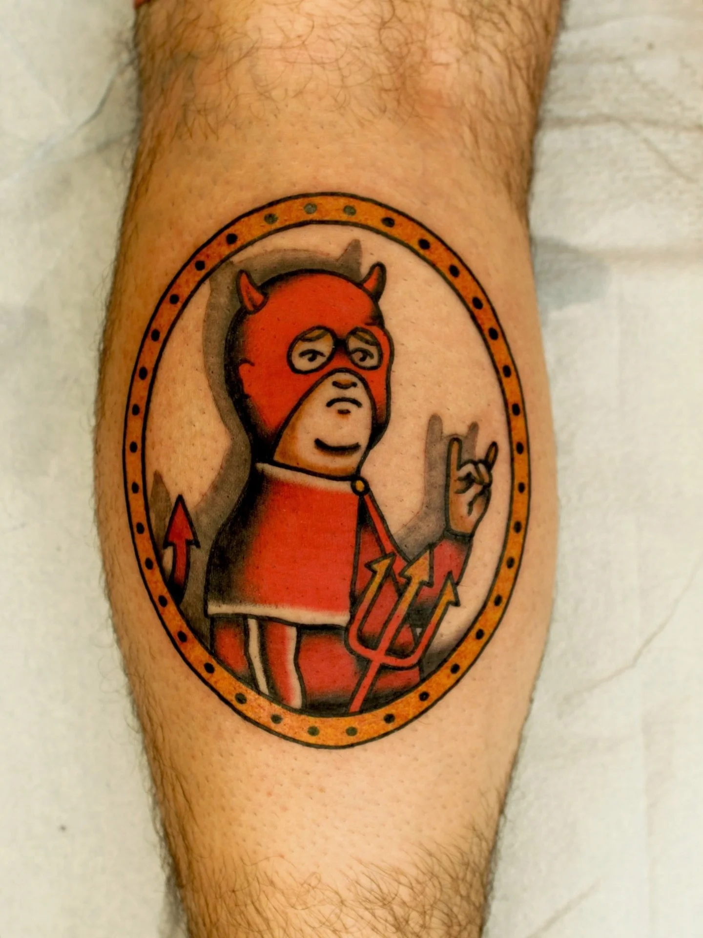 Bobby Hill for Matt 👹‼️ 
Loved doing this one.

Booking August in SF//EastBay dates coming soon 

kehrmietattoos.com//kehrmietatts@gmail.com

#TraditionalTattoo #TattooArtist #BayAreaTattoos #OaklandTattoo #SanFranciscoTattoo #TattooFlash #Tattoo #I