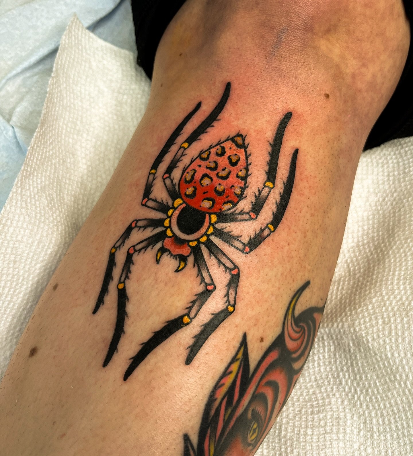 From the archives 🕷️ 🌈 
Booking Berkeley + SF September 

kehrmietattoos.com//kehrmietatts@gmail.com

#TraditionalTattoo #TattooArtist #BayAreaTattoos #Berkeleytattoo #SanFranciscoTattoo #TattooFlash #Tattoo #Inked #TattooCulture #Inked #Tattoo