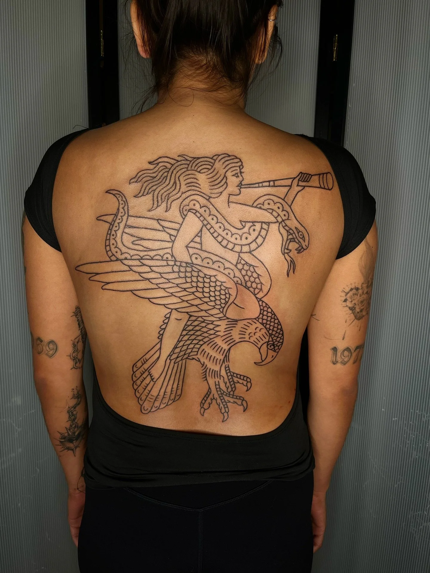 The start of some bigger projects lately, done in Berkeley + SF ✨
Wanna start your back, leg, or arm? Big or small, let&rsquo;s do it&mdash;book a consult or appointment on my website!

kehrmietattoos.com//kehrmietatts@gmail.com

#TraditionalTattoo #