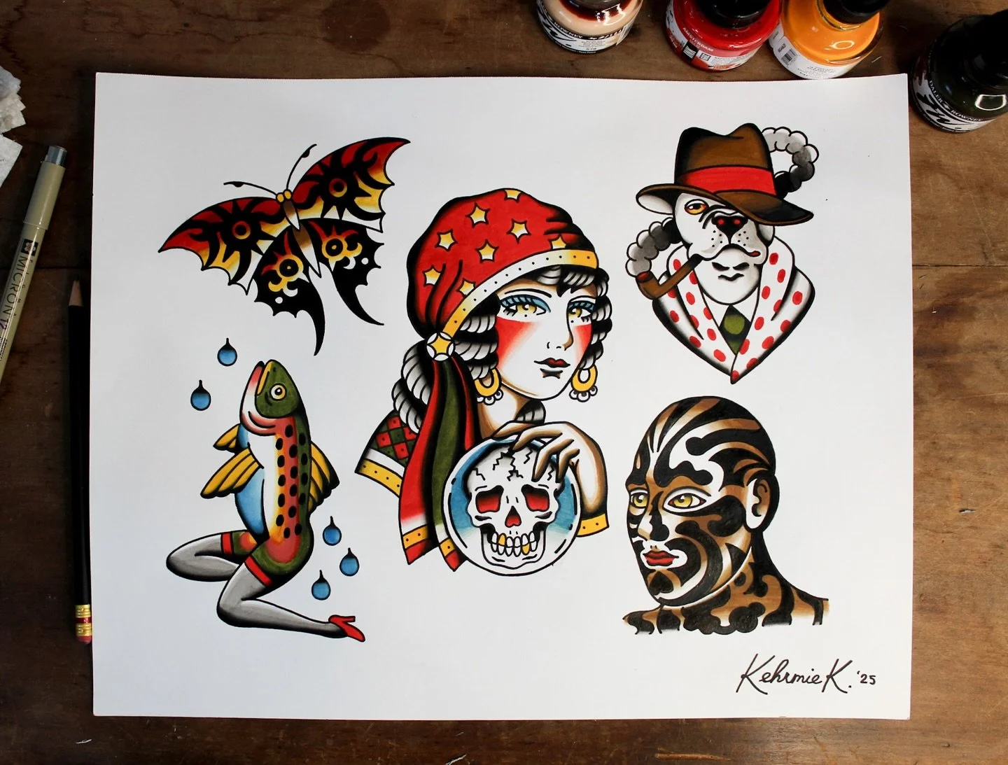 New sheet and part of an upcoming flash drop&mdash;all available to be tattooed @warhorsetattoo thanks for looking! ✨ 

kehrmietattoos.com//kehrmietatts@gmail.com

#TraditionalTattoo #AmericanTraditional #TradTattoo #OldSchoolTattoo #BoldWillHold #Cl