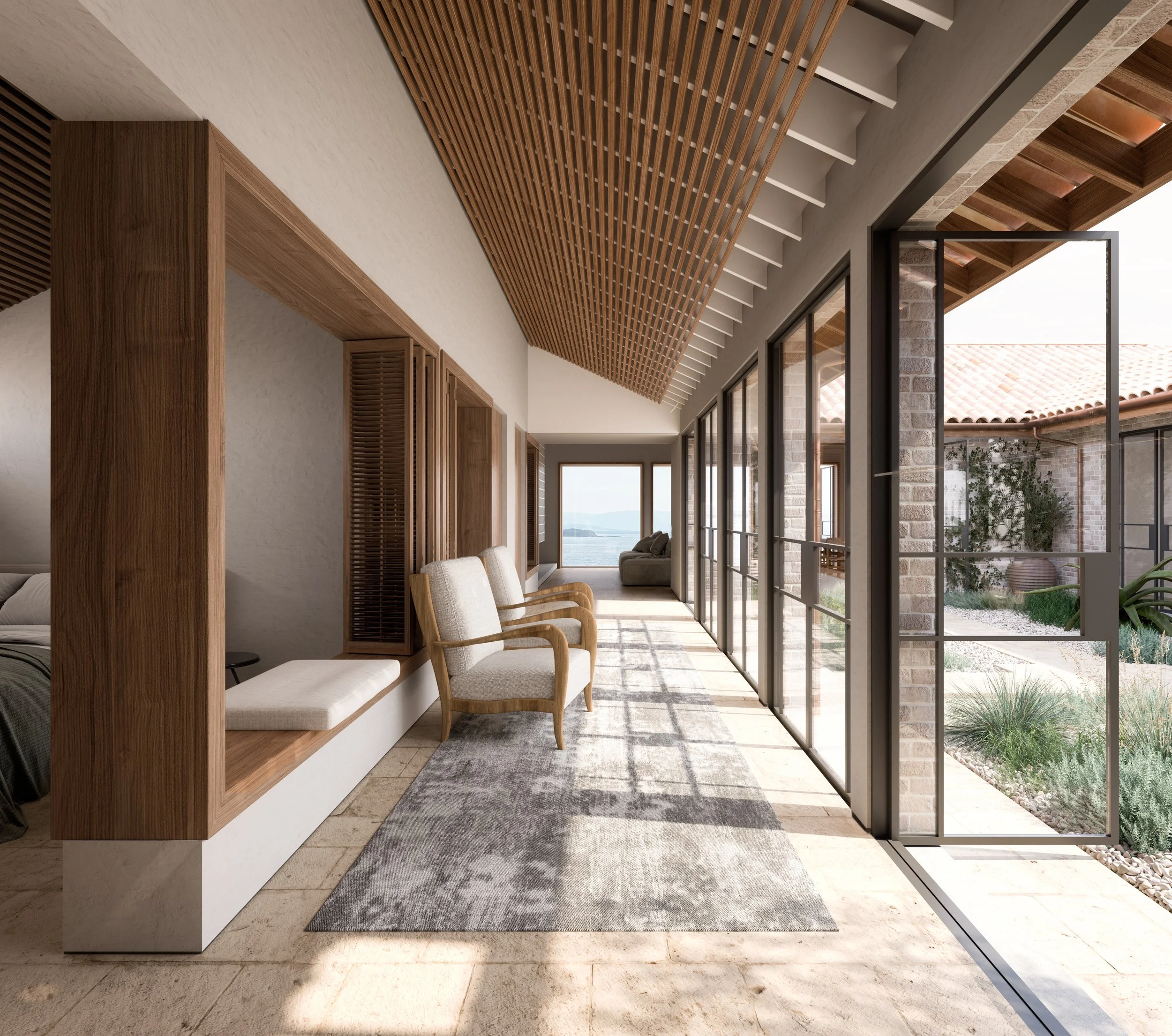 NSW architect, beach house, holiday home, coastal architecture, beach house architect, Spanish beach house architecture, coastal cottage architecture, courtyard architecture