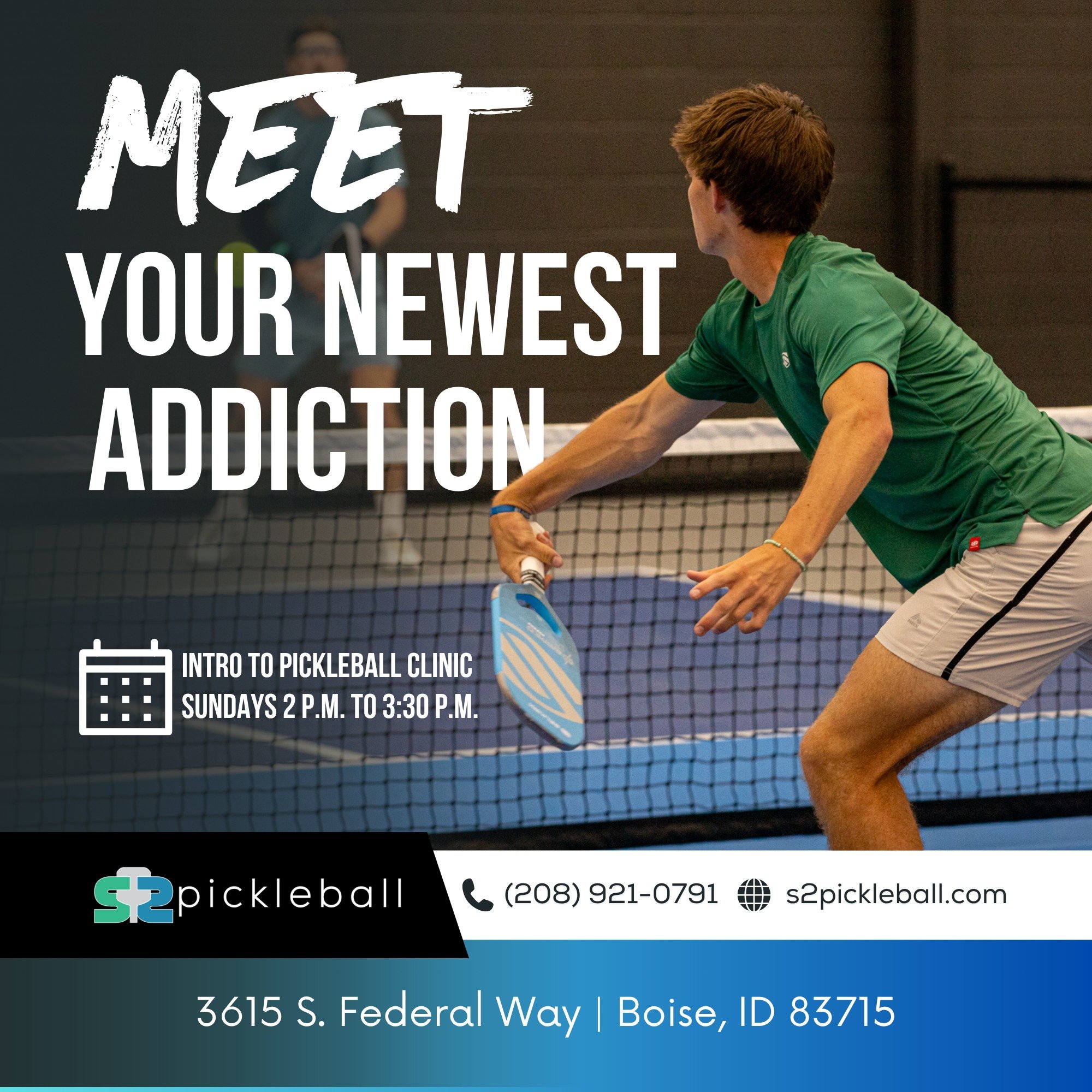 Hey Boise! Discover Pickleball &ndash; The Fastest Growing Sport in the USA!

Ready to jump into the excitement? Join our Intro to Pickleball Clinic, Sundays from 2 p.m. to 3:30 p.m., and learn everything you need to hit the court with confidence!

W