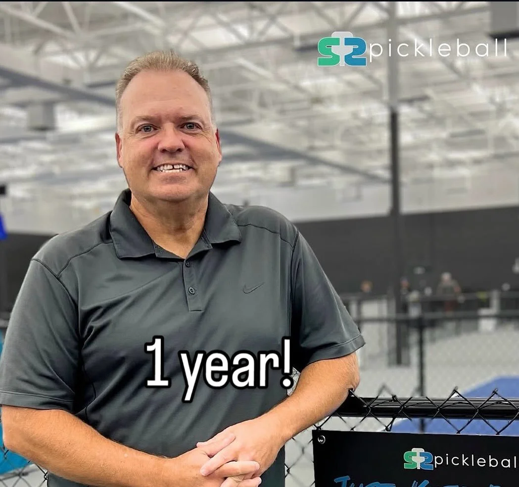 1 YEAR!  Today we get to celebrate Tim&rsquo;s one year work anniversary!!! What a great year we&rsquo;ve had getting to know you, listening to your best announcer voice and sharing lots of laughter and plenty of Pickleball!! 
Let&rsquo;s all congrat