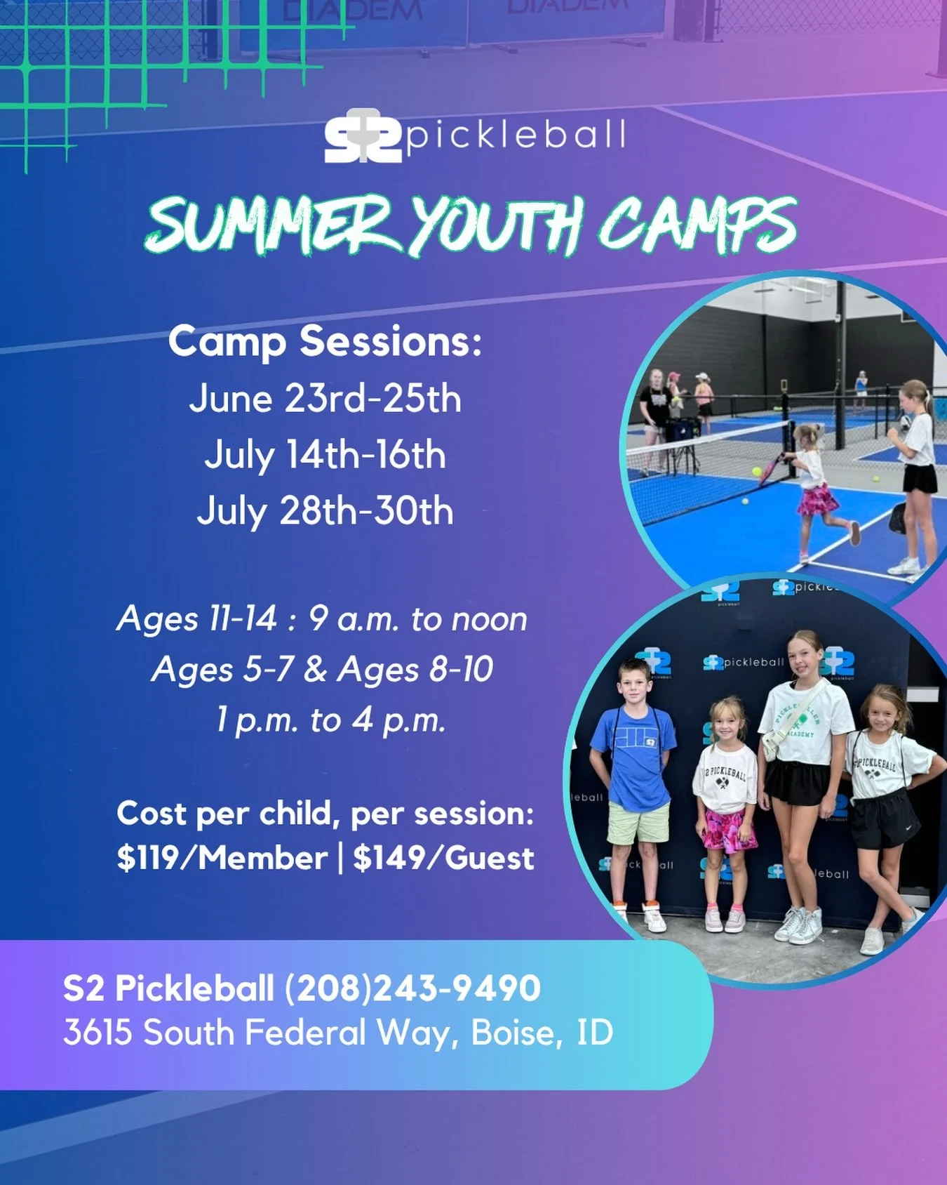 S2 Kids Camp: Where Fun Meets Fundamentals!

Our S2 Kids Camp is the perfect way to keep your kids active, learning, and having a blast this summer. Through skill-building drills, exciting games, and tons of on-court fun, kids of all levels will grow