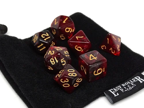 Crimson Stardust Dice Collection — 7 Piece Set