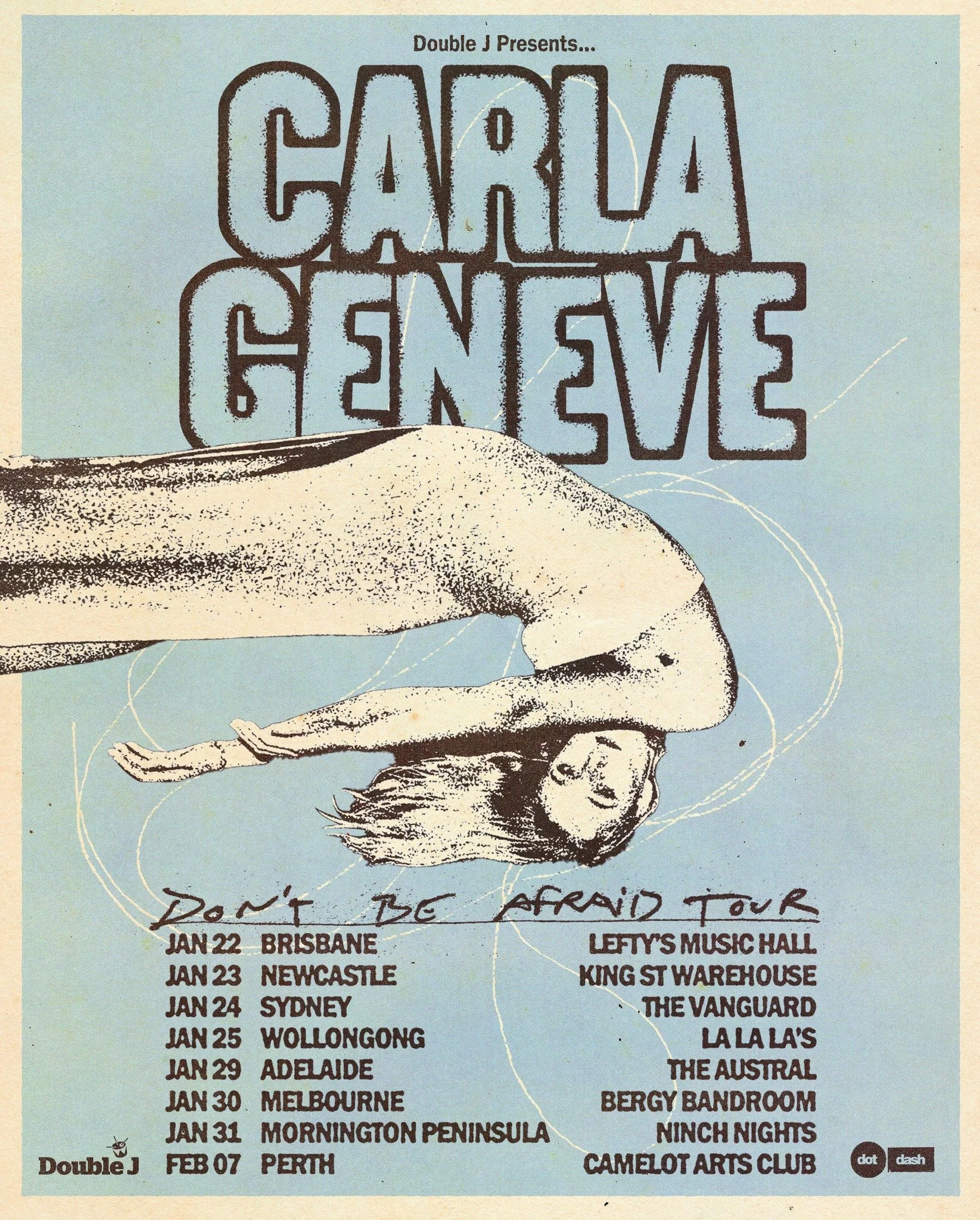 JUST ANNOUNCED: CARLA GENEVE 
Acclaimed singer-songwriter Carla Geneve is back &mdash; full band, full heart, and ready to play her first national headline shows in almost two years. Touring in support of her brilliant new album Don&rsquo;t Be Afraid