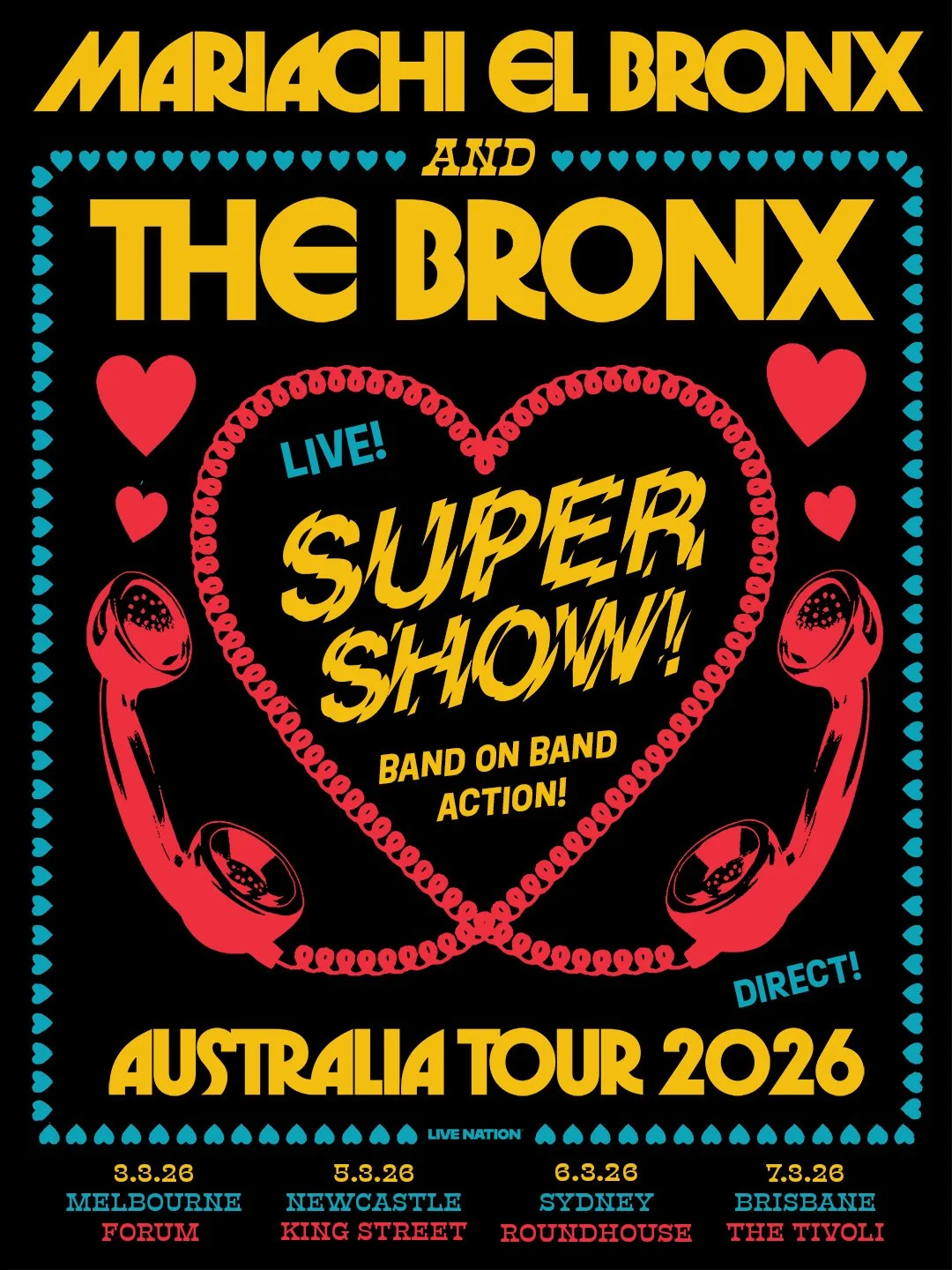 JUST ANNOUNCED: @Mariachi El Bronx and @The Bronx return to Australia with the Super Show! Band on Band Action! Tour in March!

Get tickets early in the Live Nation presale starting Wed 26 November at 12pm.