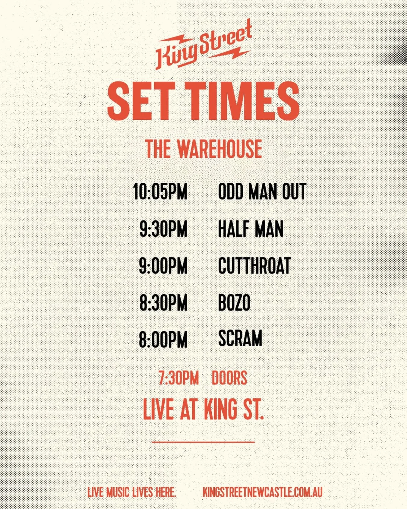 Set times for @oddmanouthc in the Warehouse on Thursday. Tickets still available!