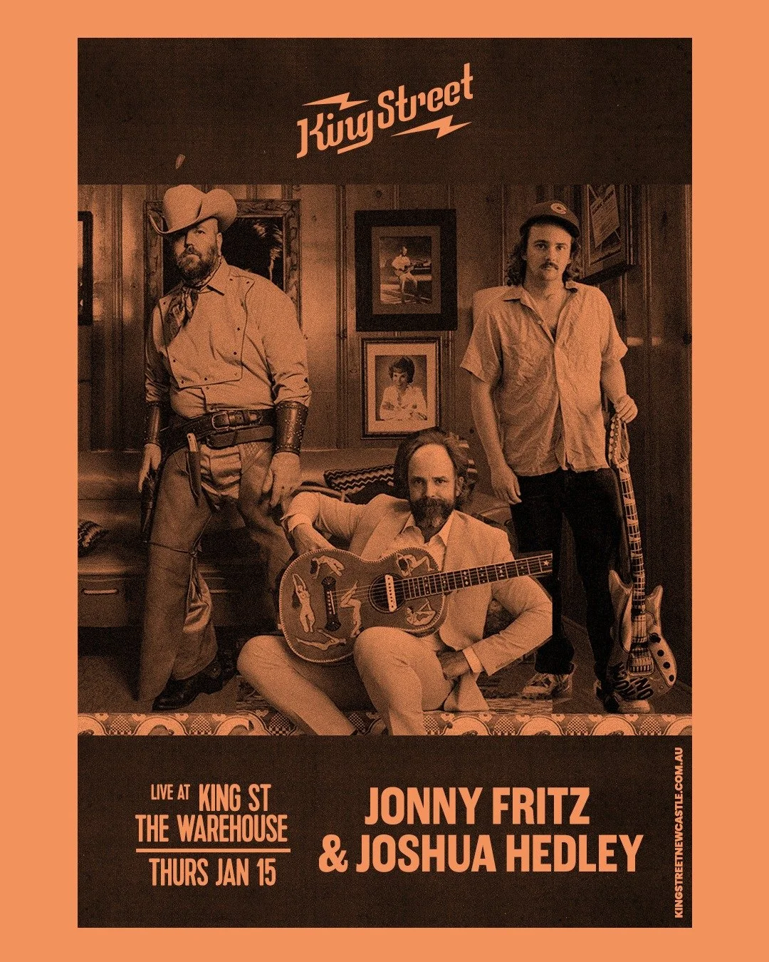 Two of Nashville's most beloved country storytellers are back. Jonny Fritz &amp; Joshua Hedley + Chris Acker hit King Street this January with new music and all the tracks that made them legends. Don't miss your chance to catch them live. Tickets via