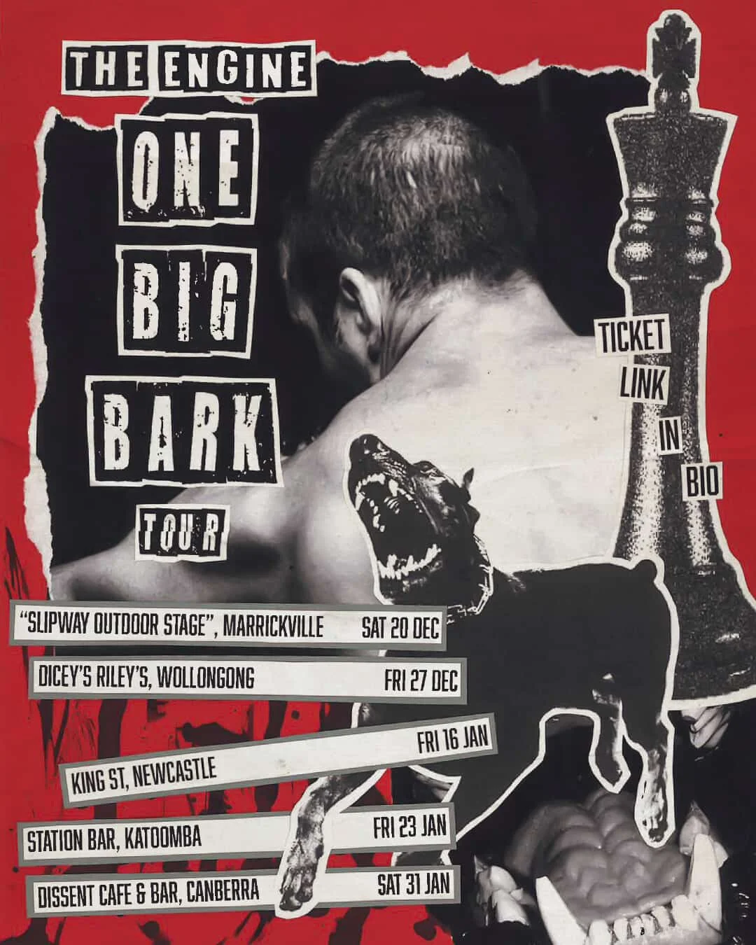 The Engine celebrate the release of their new single: "One Big Bark" at King Street Warehouse, Friday January 16th! Sydney's most explosive emerging artists deliver their abrasive new track alongside a dynamic set you won't forget. Mark you