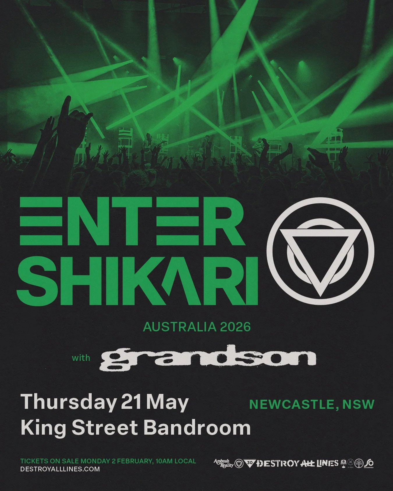 JUST ANNOUNCED: ENTER SHIKARI 🚨
Attention all Aussie ENTER SHIKARI fans: prepare to be a winner this May, with the dynamic UK electronicore marvels set to return down under for a headline run, joined by special guest GRANDSON.

A band who transcend 