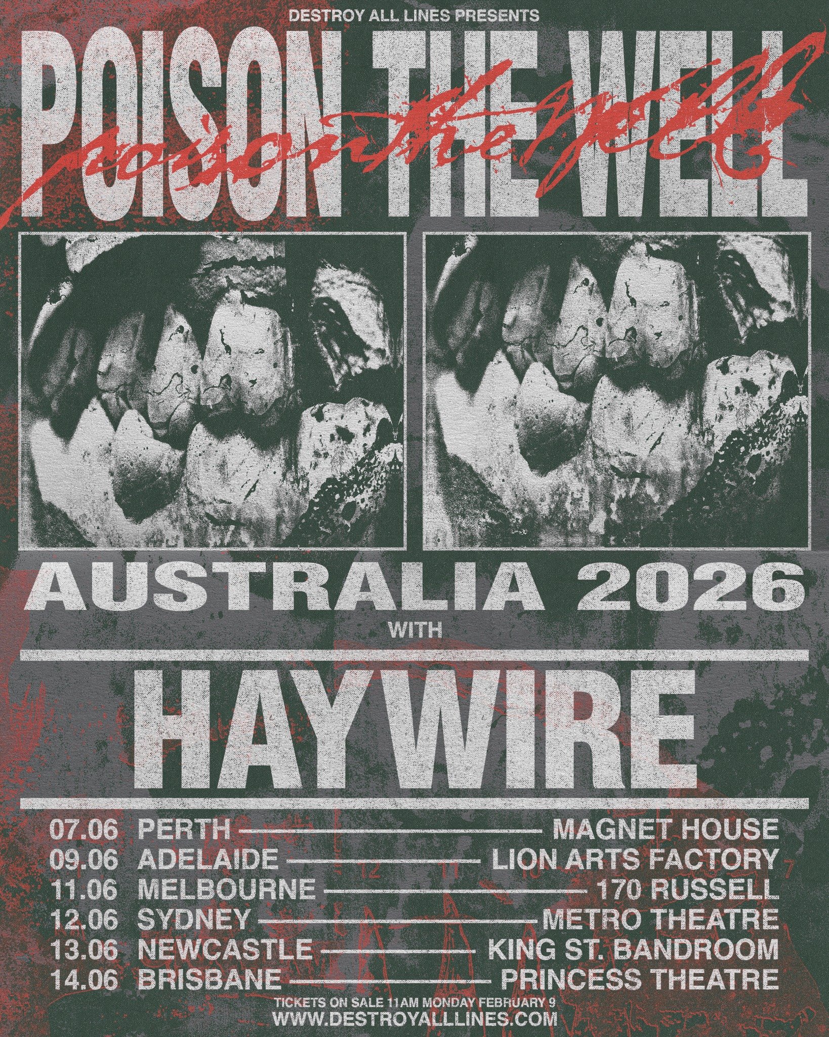 🚨JUST ANNOUNCED🚨 POISON THE WELL are coming to King Street! 
One of the most influential acts in modern metal and hardcore, Florida heavyweights POISON THE WELL are heading to Australia for the first time since 2009, bringing their The Opposite Of 