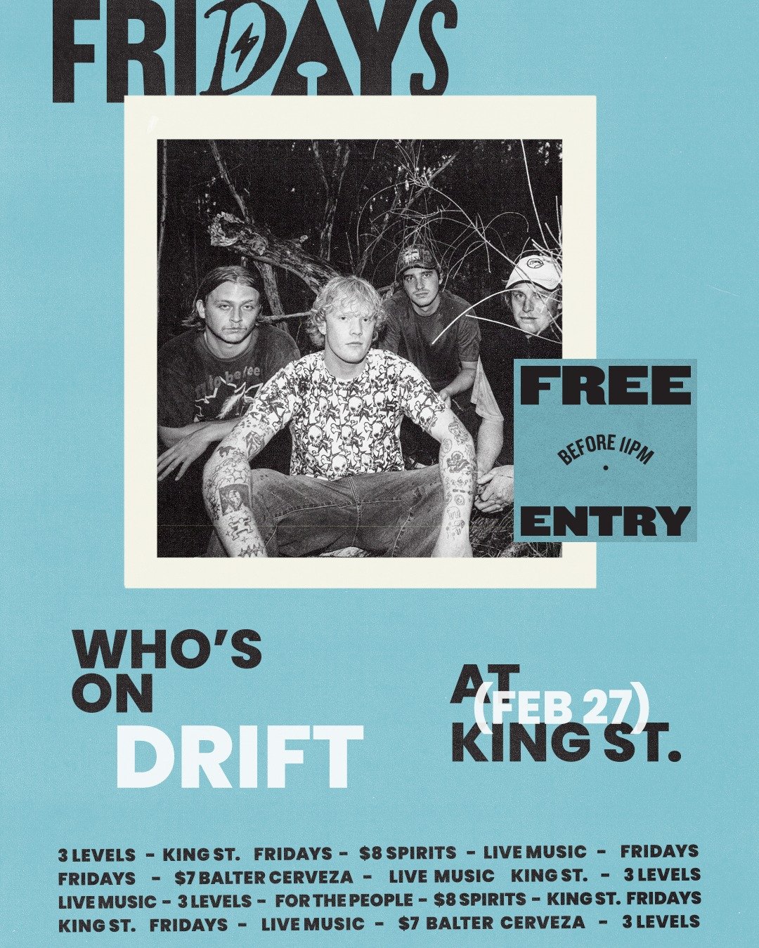 FREE WAREHOUSE SHOW: DRIFT 
Emo/ Post-Hardcore band Drift (Dharawal/ Illawara) play their first headline Newcastle gig this month in the Warehouse. Joined by The Middle Chapter (Eora/ Sydney), as well as locals Chain Daisy and Feign.