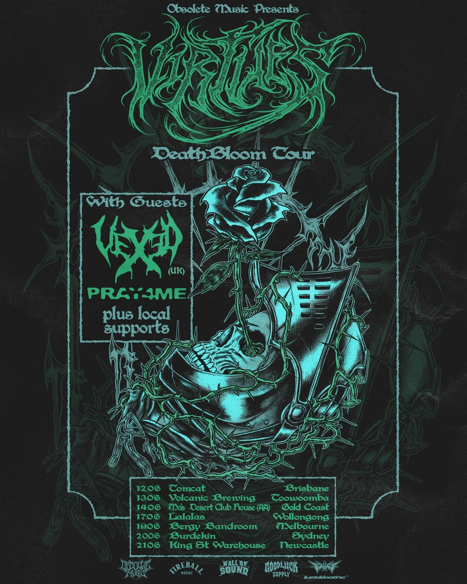 Three bands. One massive night.
Brisbane's The Virtues bring their brand new record Death Bloom to the stage fresh out of the studio and ready to tear the roof off. British metal core heavyweights Vexed make their long-awaited Australian debut, and G