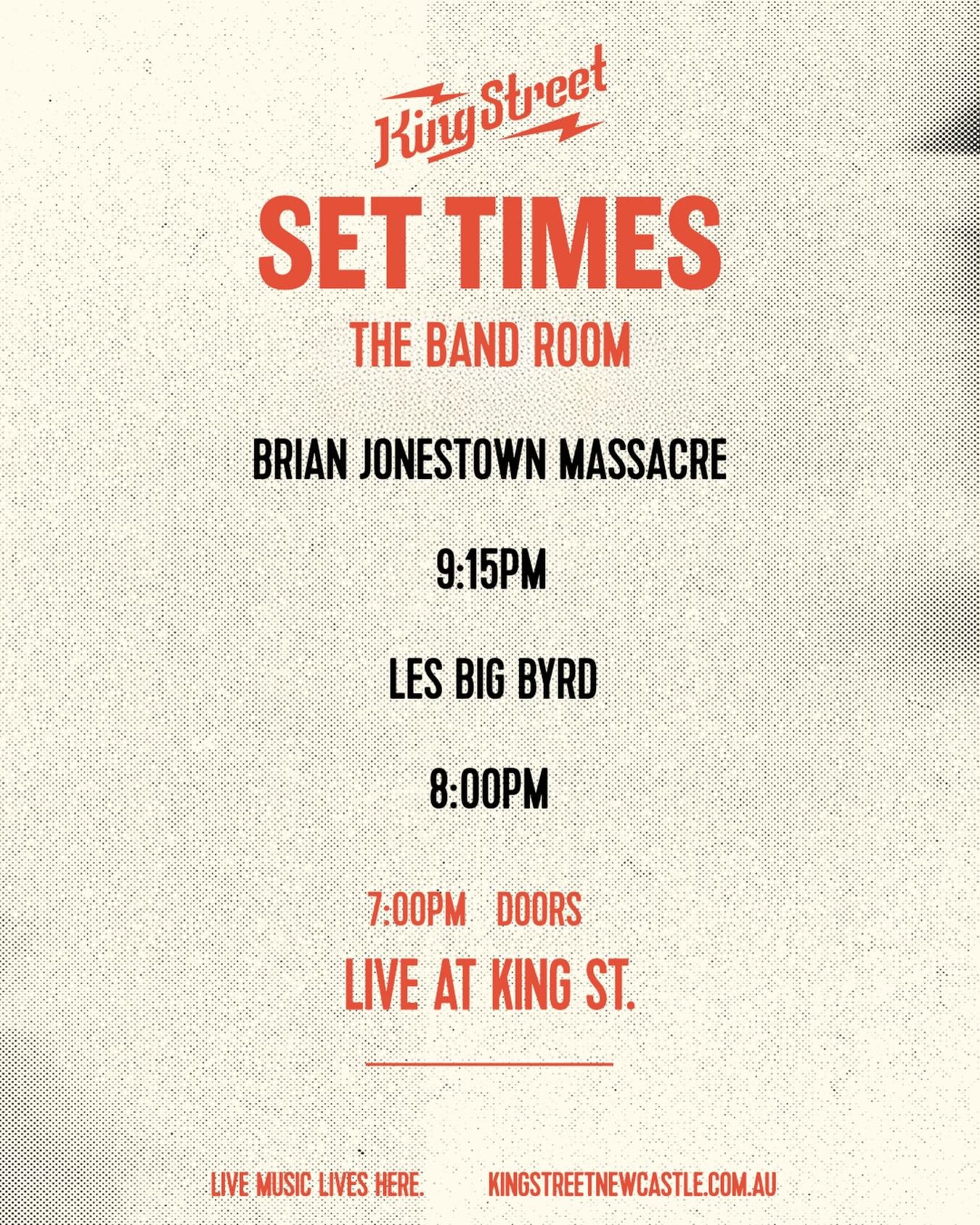 Set times for @thebrianjonestown in the Bandroom on Friday. Tix still available!