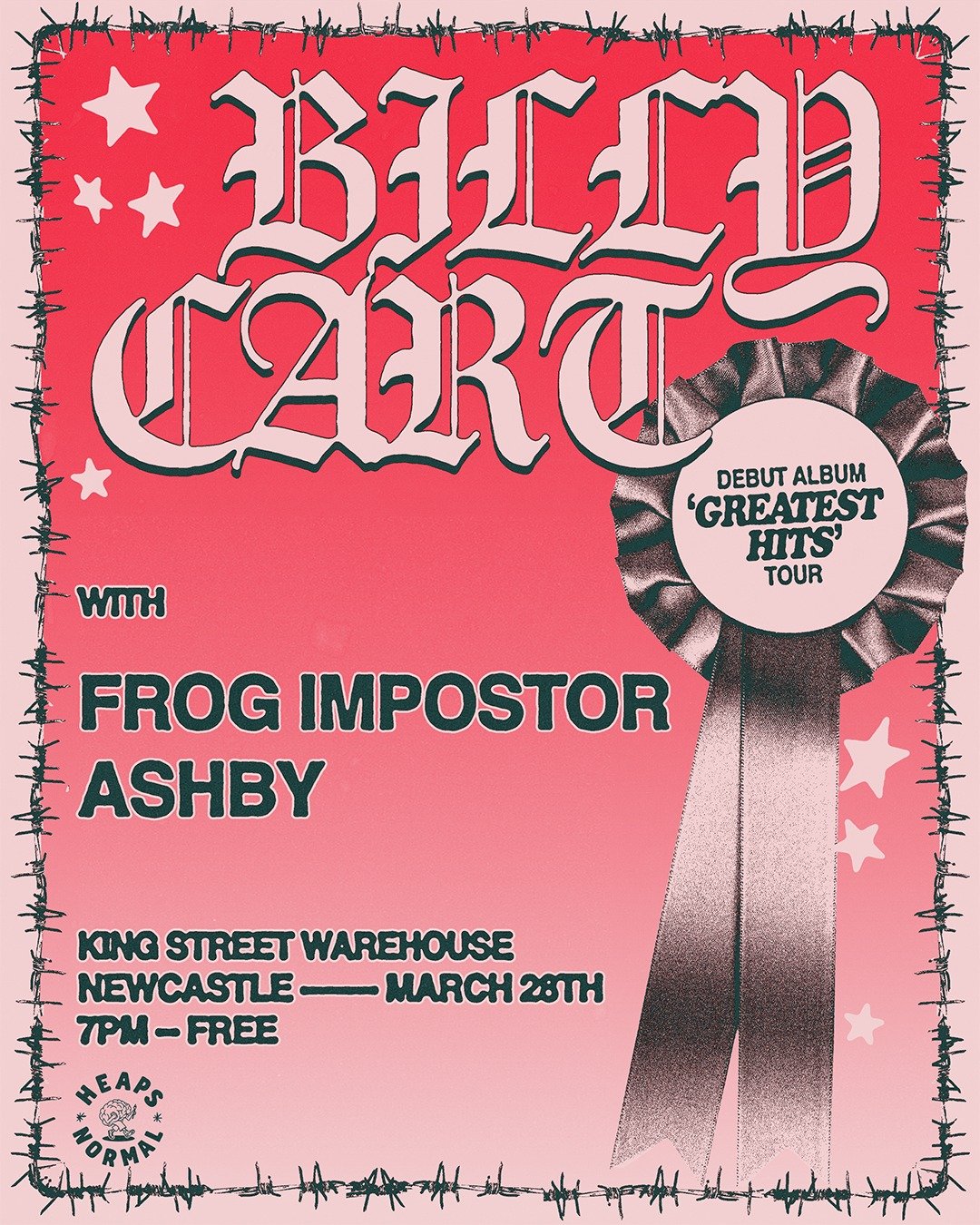 Billy Cart is unstuck in time. The Naarm five-piece tunnel through decades of underground music and emerge with something both familiar and entirely their own. Their sound carries the urgency of DIY punk, the jagged edges of post-punk, and the loose,