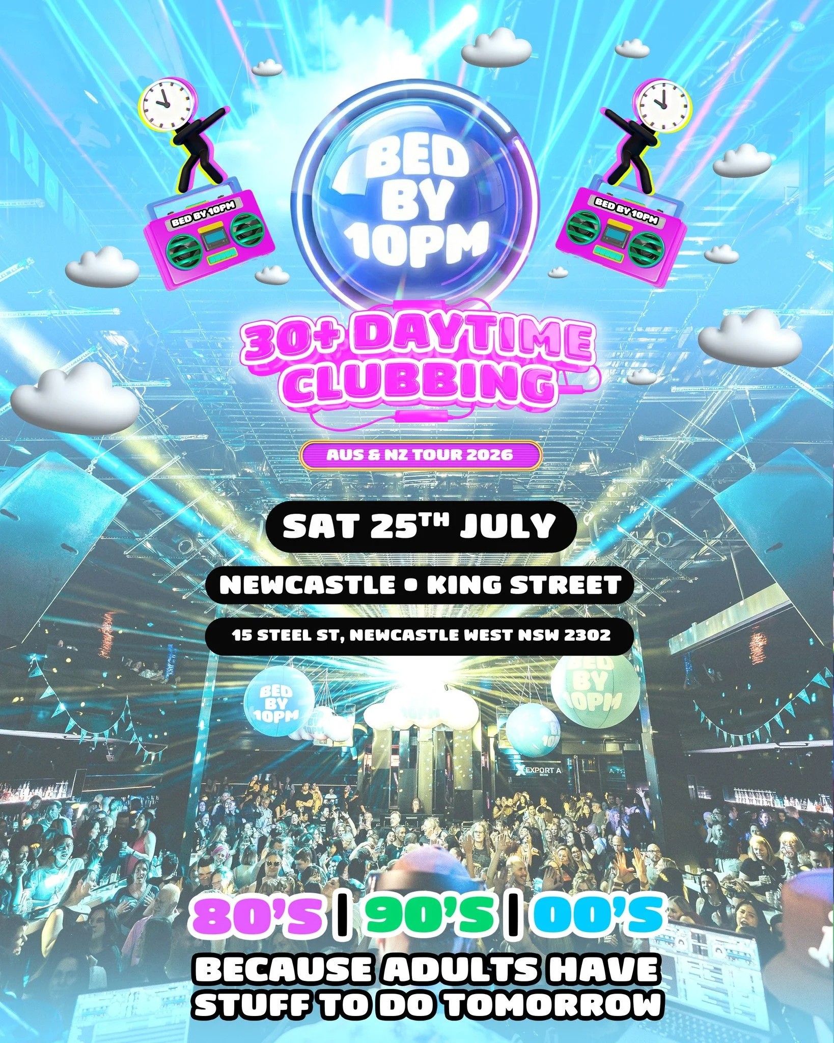 🎉 Bed By 10: The Ultimate 30+ Clubbing Experience! 🎉
Fancy going out for a dance but not keen on sacrificing the next day? We've got you covered with the next BB10!

Bed By 10 is a chance for ravers over 30s to relive the peak of the 80s, 90s &amp;