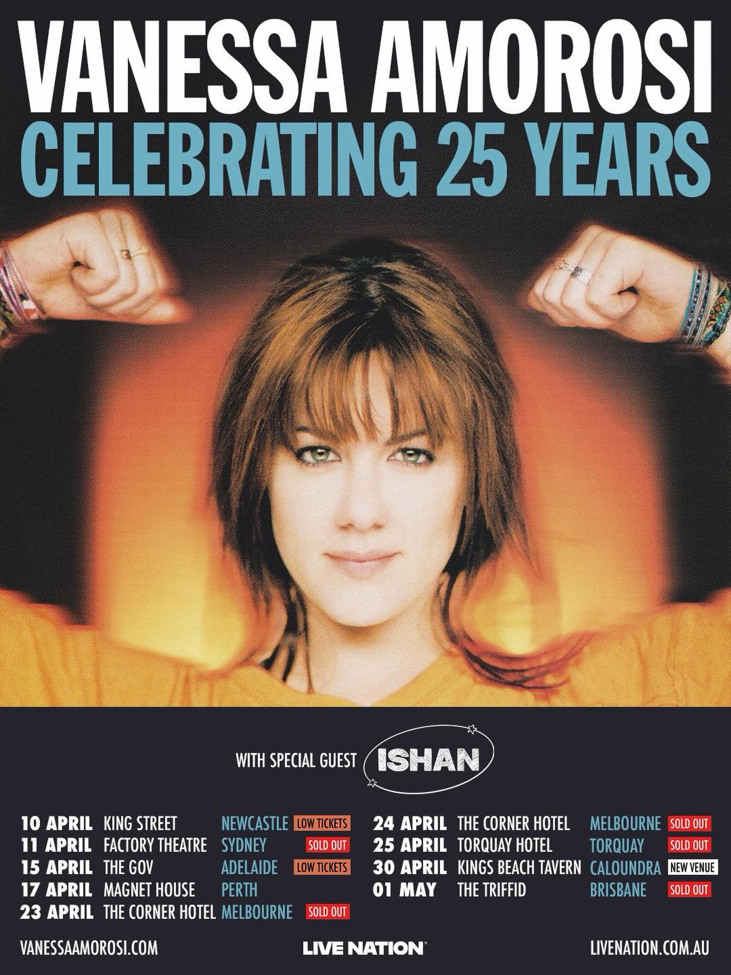 This is a message to Absolutely Everybody 🚨 Tickets are almost sold out for this Friday with Vanessa Amorosi in our Band Room.