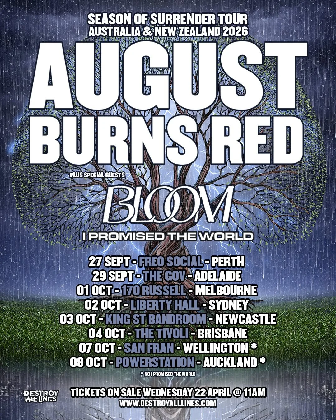 JUST ANNOUNCED: AUGUST BURNS RED
Australia, prepare to surrender to the might of AUGUST BURNS RED this September and October, with the GRAMMY Award-nominated stalwarts set to return to our shores joined by special guests BLOOM and I PROMISED THE WORL
