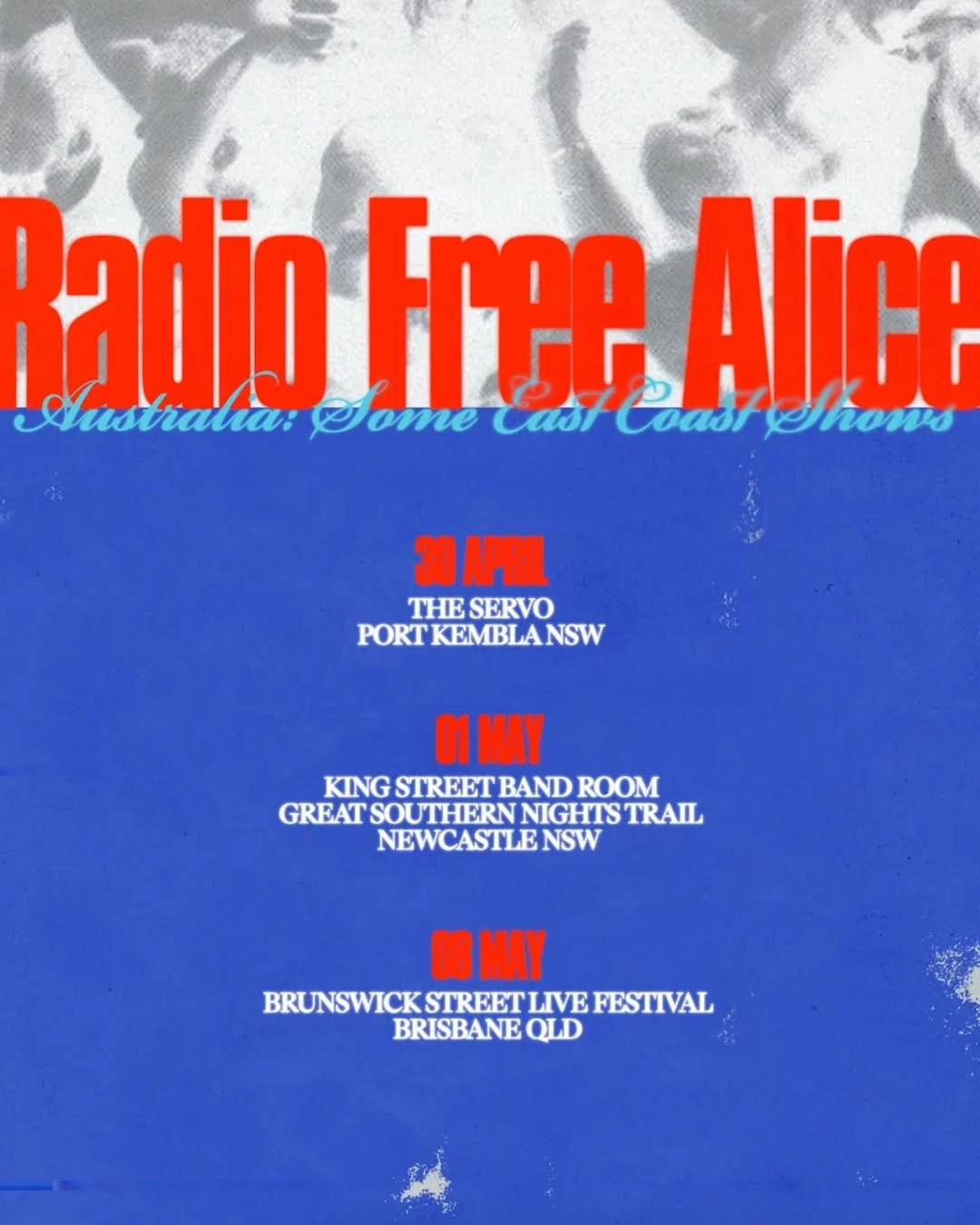 Radio Free Alice headline a Great Southern Nights show in our Band Room next Friday 🚨 Supported by Horse &amp; Limo.