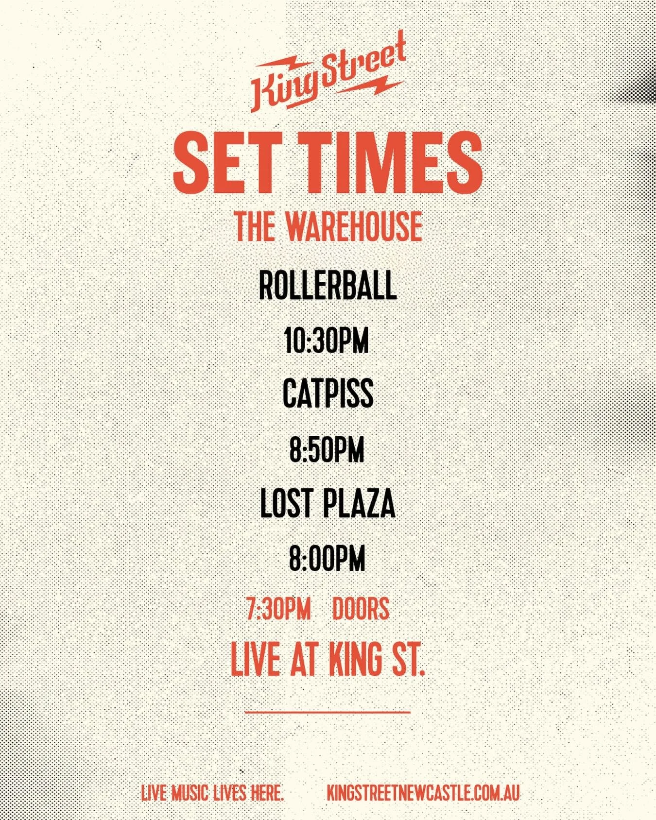 Set times for @rollerballrock in the Warehouse on Friday. Tix still available!