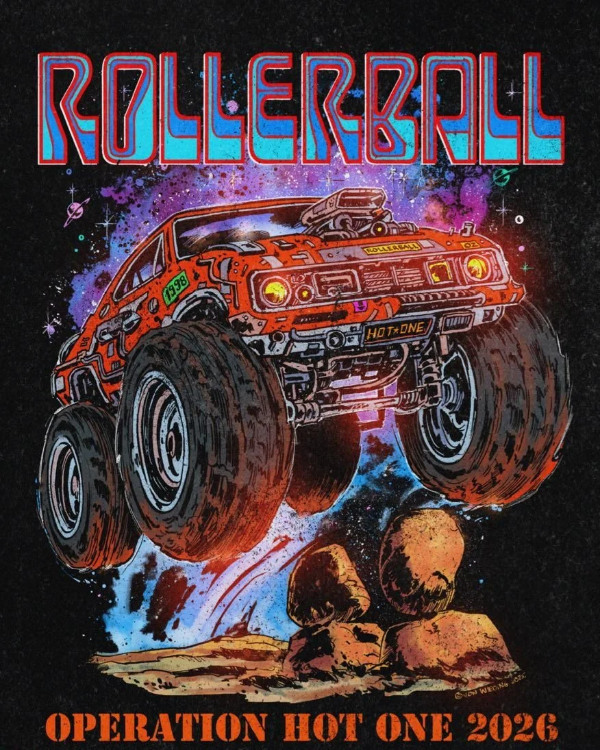 Three years after the sold-out triumph of their &frac14; Of A Century anniversary run, Gold Coast stoner rock legends ROLLERBALL are firing up the amps once again.

OPERATION HOT ONE 2026 brings the band roaring back to the East Coast this Autumn for
