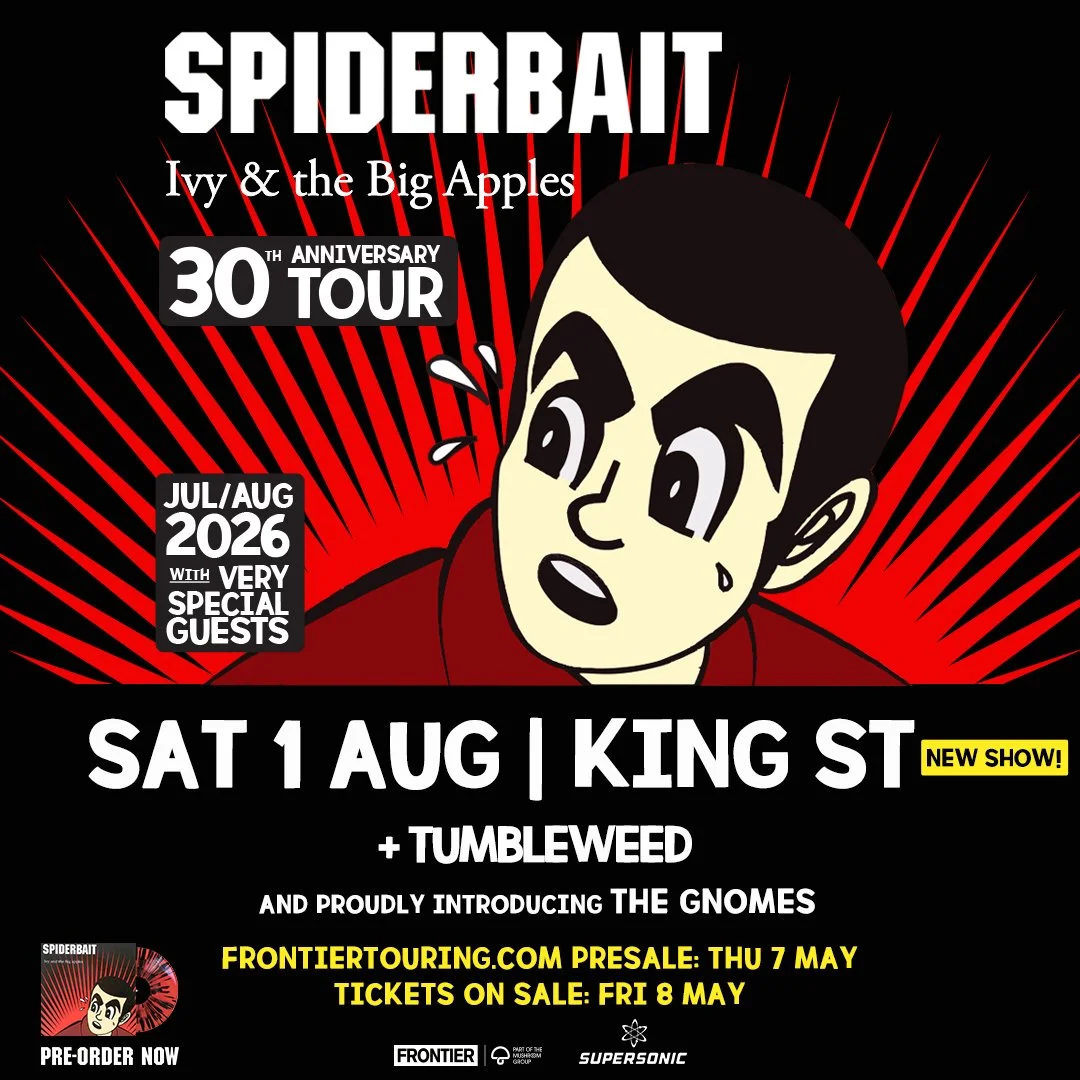 JUST ANNOUNCED: SPIDERBAIT - IVY &amp; THE BIG APPLES 30TH ANNIVERSARY TOUR

Legendary Aussie rockers Spiderbait today announce they will return to stages around the country to celebrate the 30th Anniversary of their iconic 1996 album Ivy &amp; The B