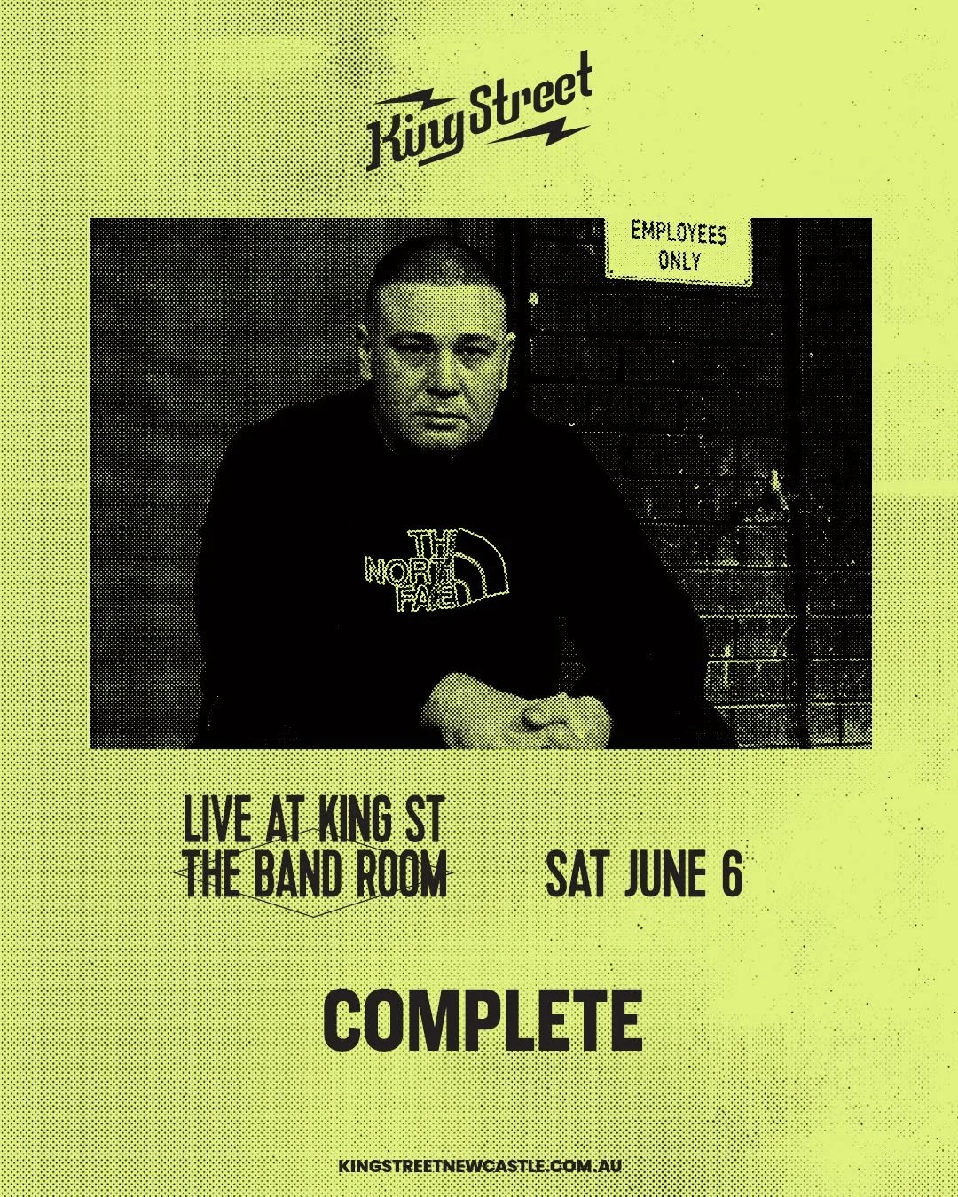 Platinum-selling Perth rapper Complete is at King Street this Saturday. Supported by his close friends Omac and Kryple (CAN), you won't want to miss it.

Known for his highly energetic performances, goosebump-inducing stage presence, and genuine conn