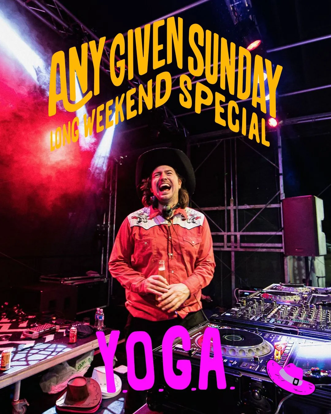 It is not possible to have a bad time when Y.O.G.A is at the wheel. He headlines our AGS Long Weekend special this Sunday. We've also got the MADE ON SUNDAY after-party in the new look club level, Silent Disco in The Warehouse and a whole lot more in