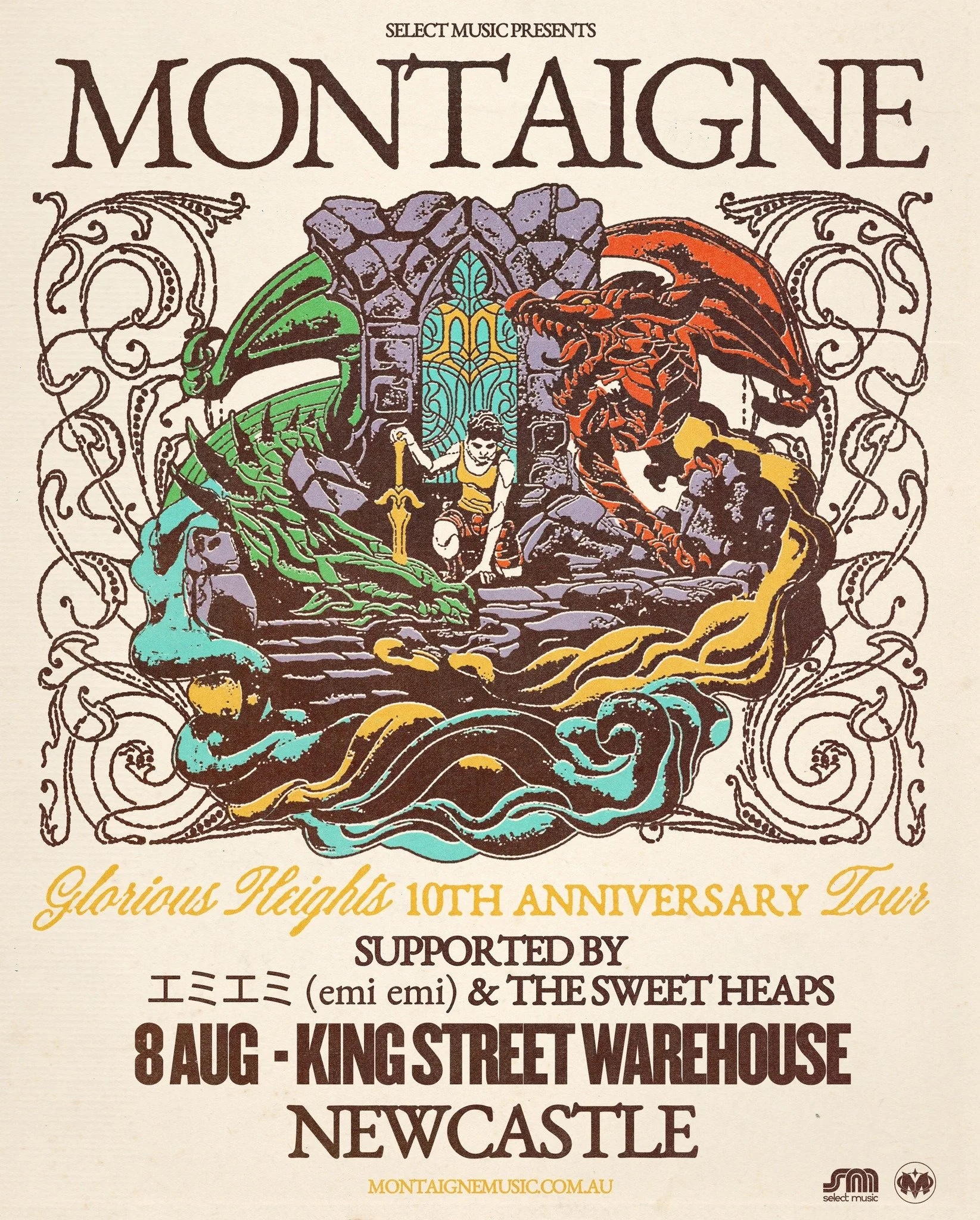 MONTAIGNE SUPPORT ANNOUNCEMENT

EMI EMI and THE SWEET HEAPS will be joining Montaigne in the Warehouse on August 8th. It's shaping up to be an unforgettable show. Make sure to secure your tickets via our website before they're gone.