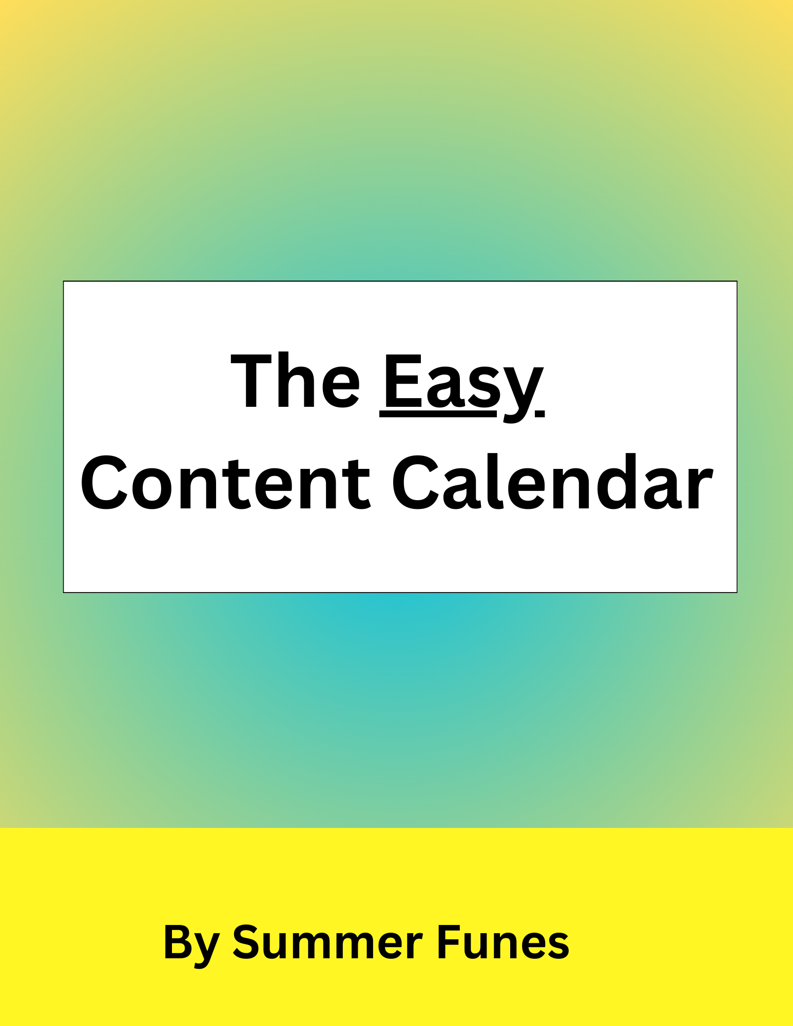 Easy Content Calendar