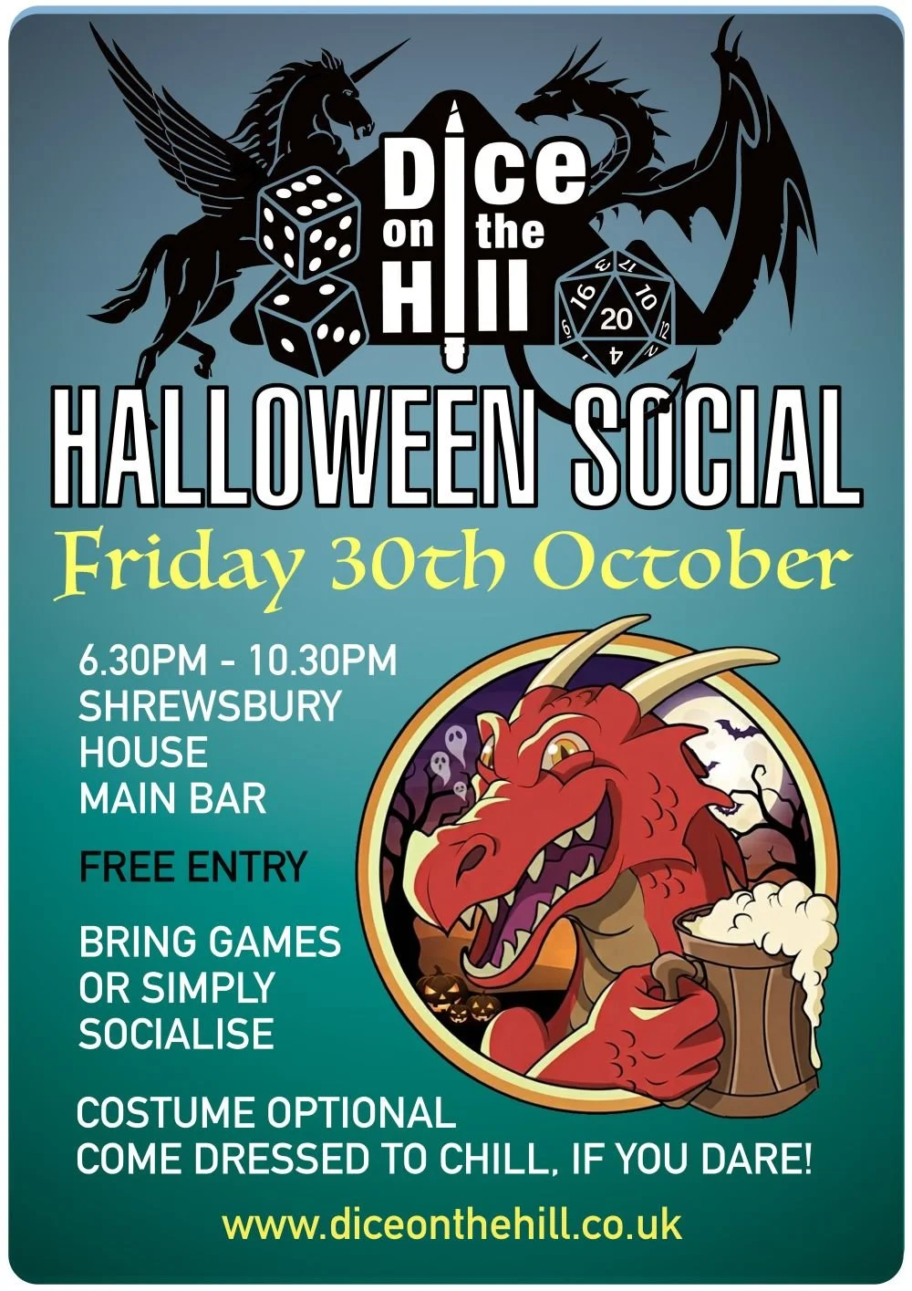 Dice on the Hill Halloween Social — Shrewsbury House