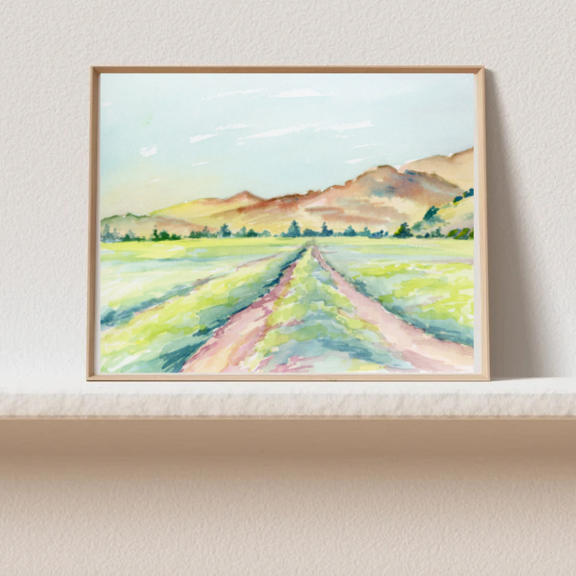 "Calistoga" – Vineyard Watercolor Print | Napa Valley Landscape by ReGalloway