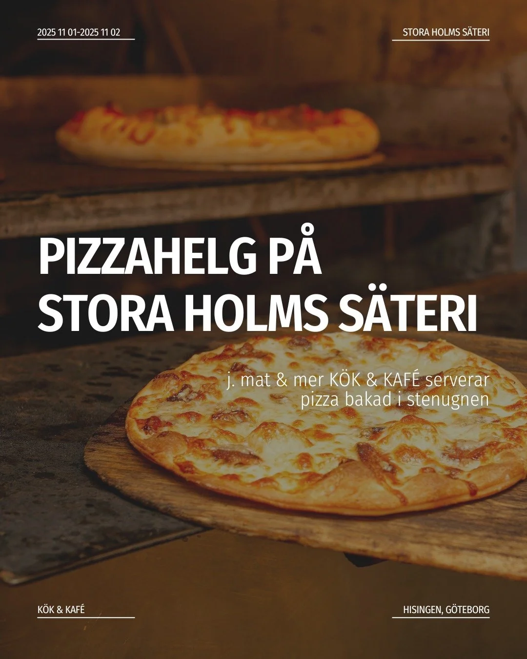 I helgen l&auml;r stenugnen hos j. mat &amp; mer K&Ouml;K &amp; KAF&Eacute; f&aring; bek&auml;nna f&auml;rg n&auml;r de st&auml;ller till med PIZZABAK.

Passar det b&auml;ttre med HELGVARMT,  BAKAD POTATIS, R&Auml;KMACKA eller V&Aring;FFLA finns sj&a
