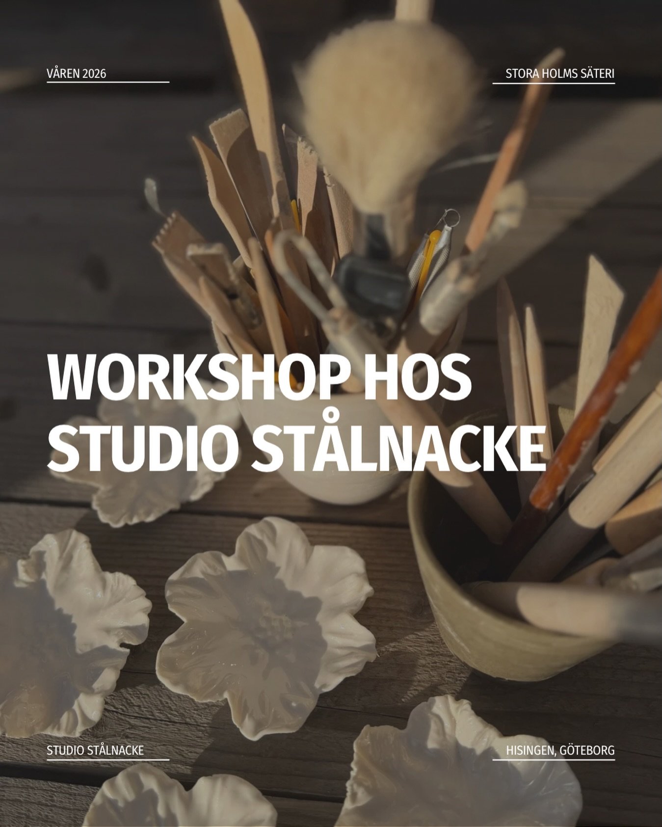 WORKSHOP HOS STUDIO ST&Aring;LNACKE

V&auml;lkommen till en inspirerande kv&auml;ll i keramikstudion d&auml;r du f&aring;r skapa n&aring;got unikt i lera. Under kv&auml;llen f&aring;r du personlig v&auml;gledning av Josefin och l&auml;r dig tekniker 