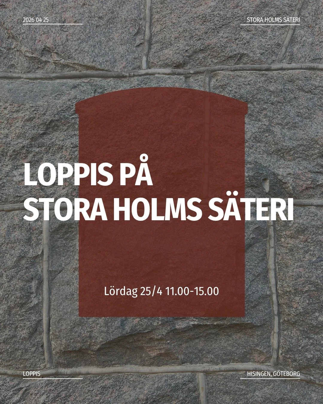 L&ouml;rdagen den 25 april mellan 11-15 blir det loppis p&aring; g&aring;rden igen!

H&auml;r kan du kan se fram emot massor av bord fyllda med fynd, skatter och &ouml;verraskningar.
Passa ocks&aring; p&aring; att ta en paus med n&aring;got gott hos 