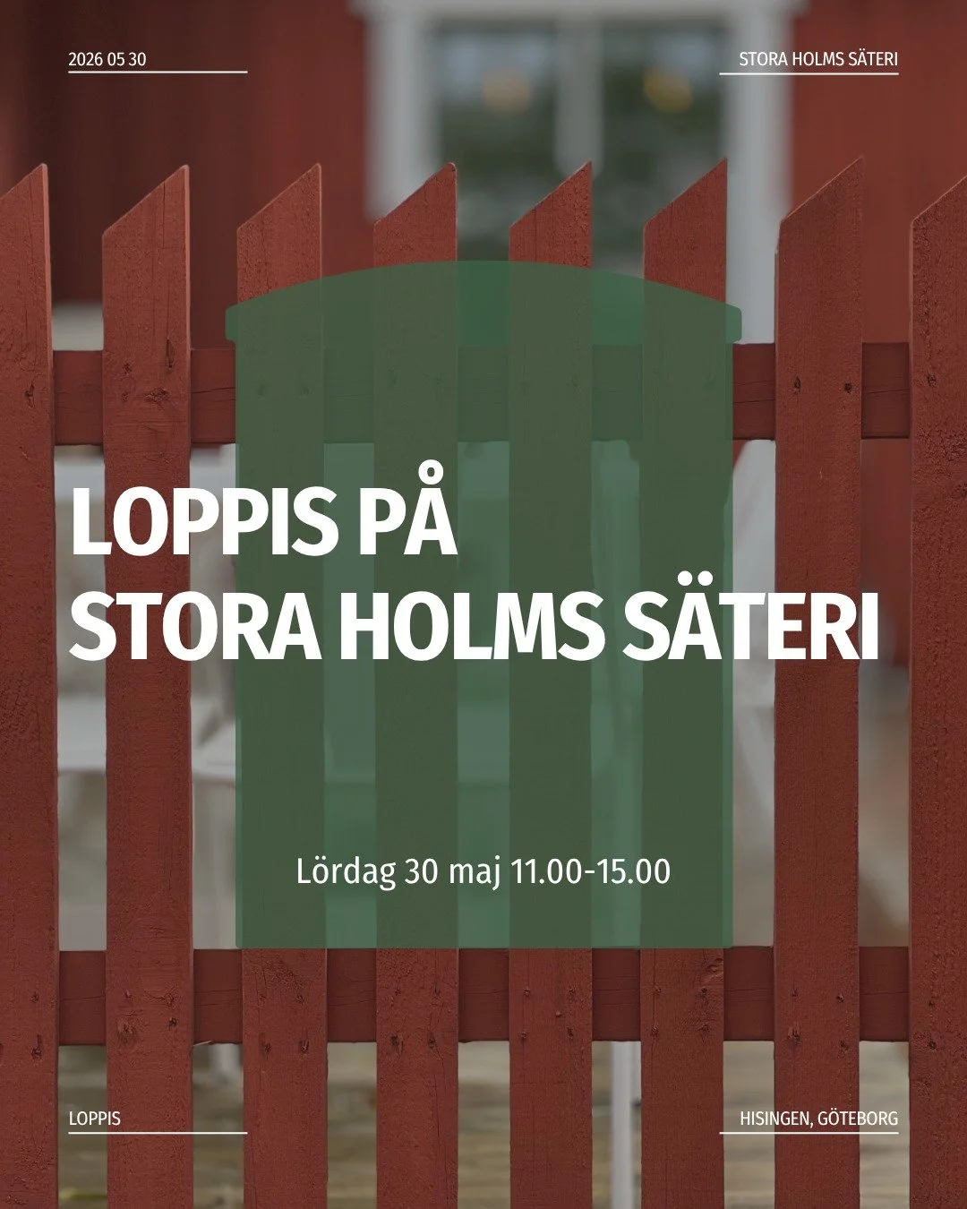✨ LOPPIS P&Aring; STORA HOLMS S&Auml;TERI ✨

L&ouml;rdagen den 30 maj fylls Stora Holms S&auml;teri &aring;terigen med fynd, skatter och h&auml;rlig g&aring;rdsst&auml;mning! 
Strosa runt bland loppisborden, uppt&auml;ck unika prylar och passa p&arin